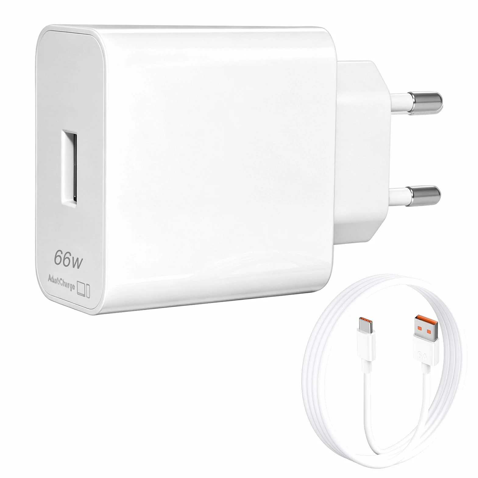 Szybka ładowarka 66 W Supercharge do urządzeń Ho-nor i Hua-wei Ładowarka z portem USB C i kablem USB C 2 m 6 A do urządzeń Ho-nor Magic 6 Pro 6 Lite/Ho-nor 200, 400 Pro/Mate 60, 40, 30, P60, P40