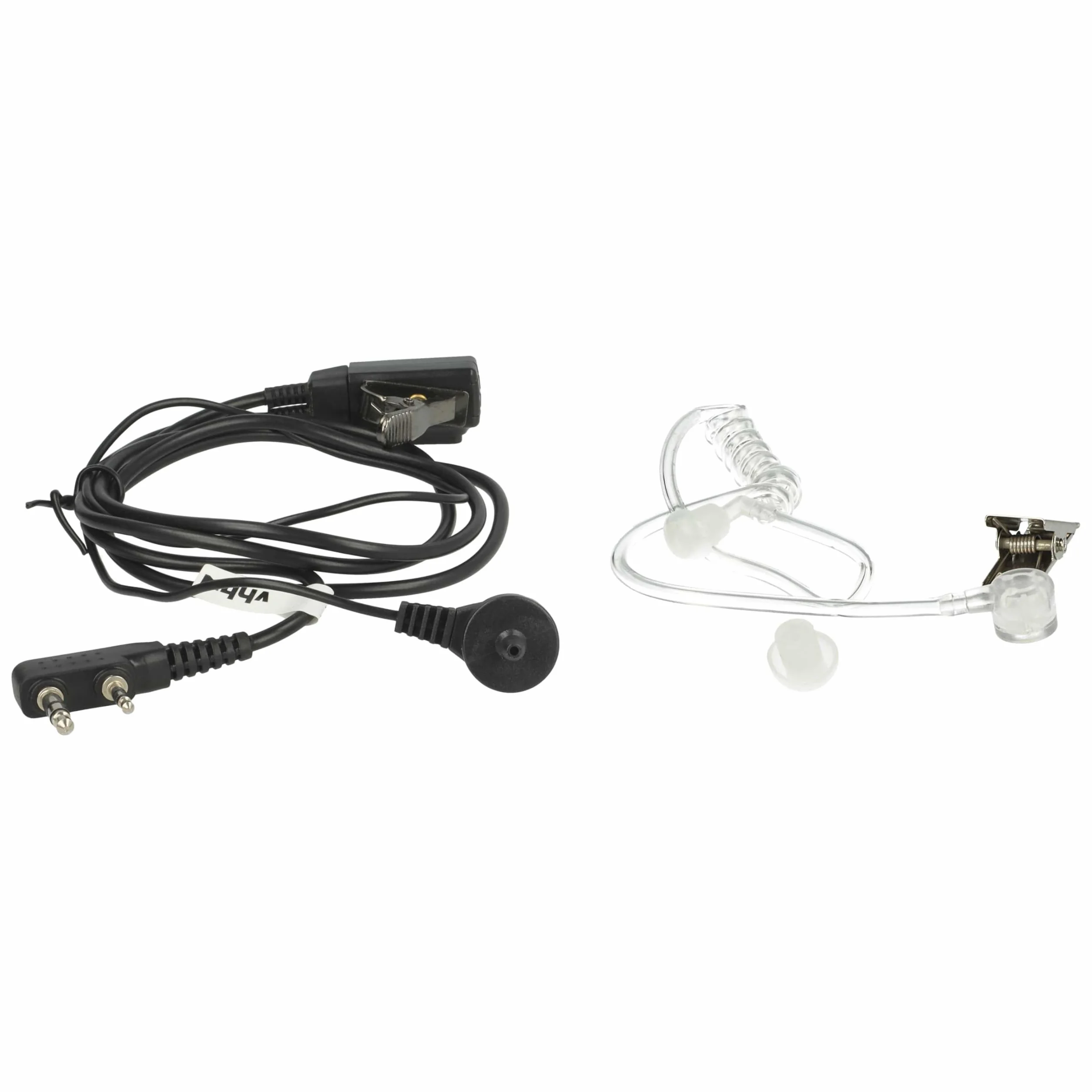 vhbw Zestaw słuchawkowy kompatybilny z Kenwood TK-3230XLS, TK-3230, TK-348, TK-340D, TK-340 radiotelefon - czarny, przezroczysty wąż akustyczny