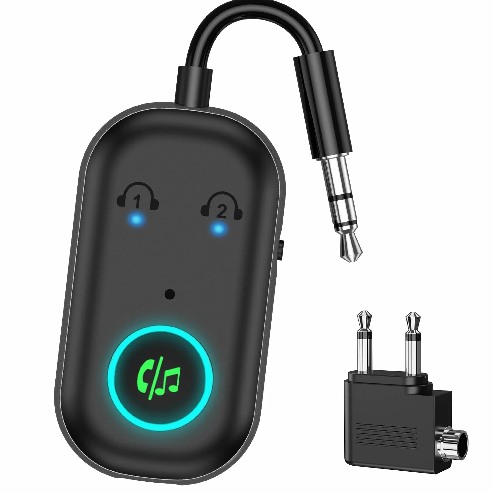 Adapter Bluetooth 5.3 nadajnik i nadajnik do samolotu, adapter 2 w 1Bluetooth z samolotem, telewizorem, rozdzielaczem stereo, do słuchawek MP3 / MP4, głośników HiFi, laptopa, telewizora