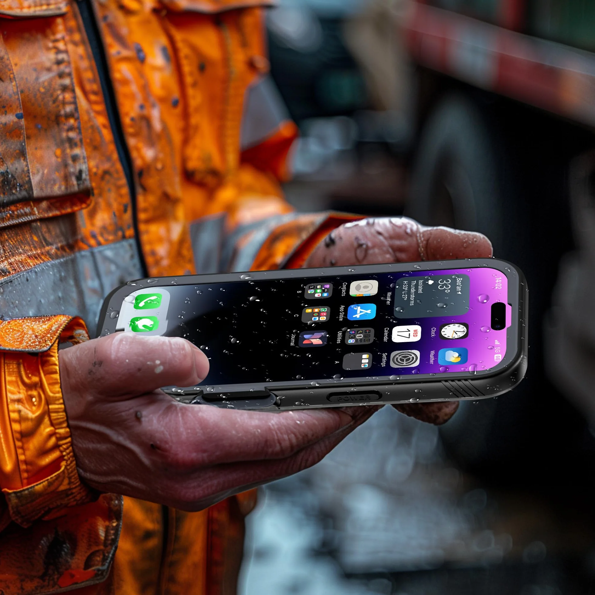 SPORTLINK Wodoodporne etui do iPhone'a 16 Pro Max - odporne na wstrząsy, wytrzymałe etui przednie i tylne [wbudowana osłona ekranu/aparatu] 360 ochrona całego korpusu [pyłoszczelne] [IP68 podwodny