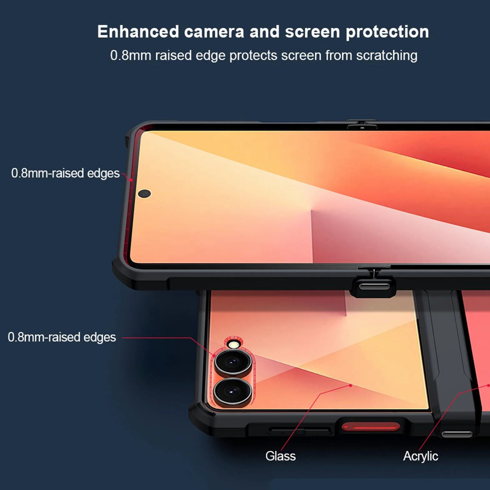 Etui antyupadkowe do Samsung Galaxy Z Flip 7, smukłe, matowe antypoślizgowe etui na telefon z zawiasami ekranu ze szkła hartowanego, czarne, Z Flip 7
