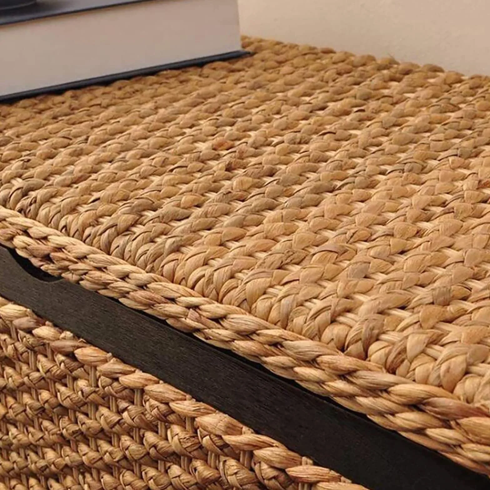 Ławka do przechowywania otomana z rustykalnym drewnianym podnóżkiem - japońska dekoracyjna skrzynia do przechowywania do sypialni i przedpokoju - 89 x 38 x 40 cm