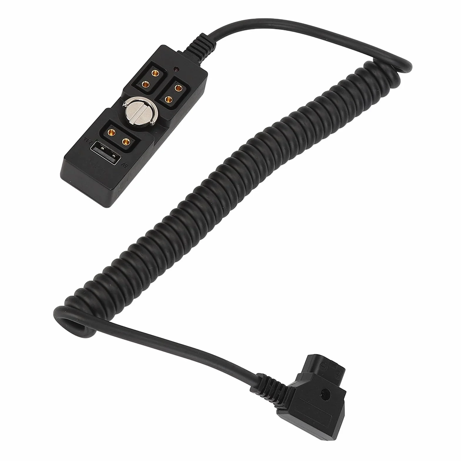 Rozdzielacz D-Tap Męski na 3-portowy żeński Kabel Zasilający ze Wskaźnikiem USB 5 V, Koncentrator Zasilacza D Tap Kompatybilny z Akumulatorem/monitorem z Mocowaniem V