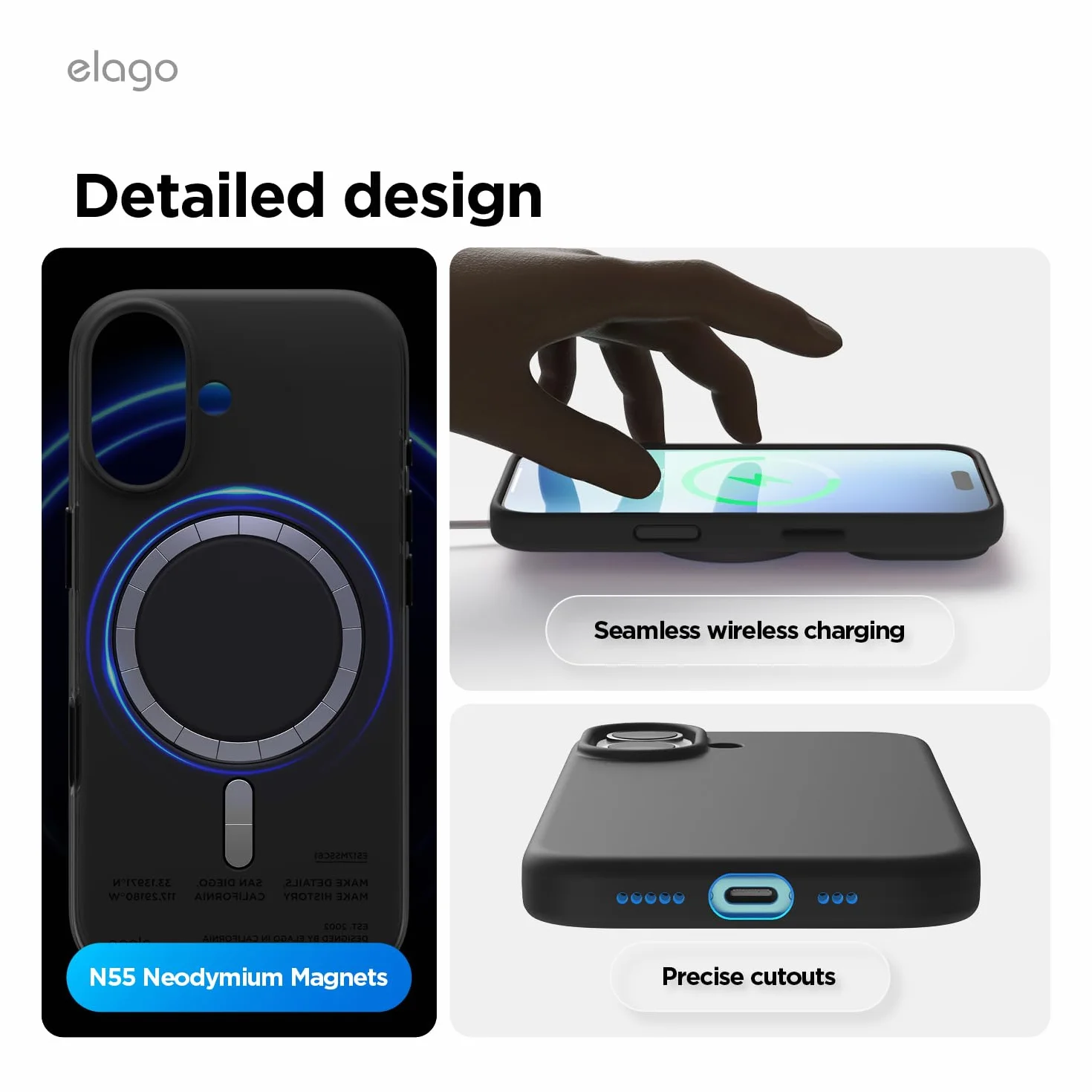 elago Magnetyczne Etui Silikonowe Kompatybilne z iPhone 17 6.3” MagSafe, Ochronna Obudowa Odporna na Wstrząsy