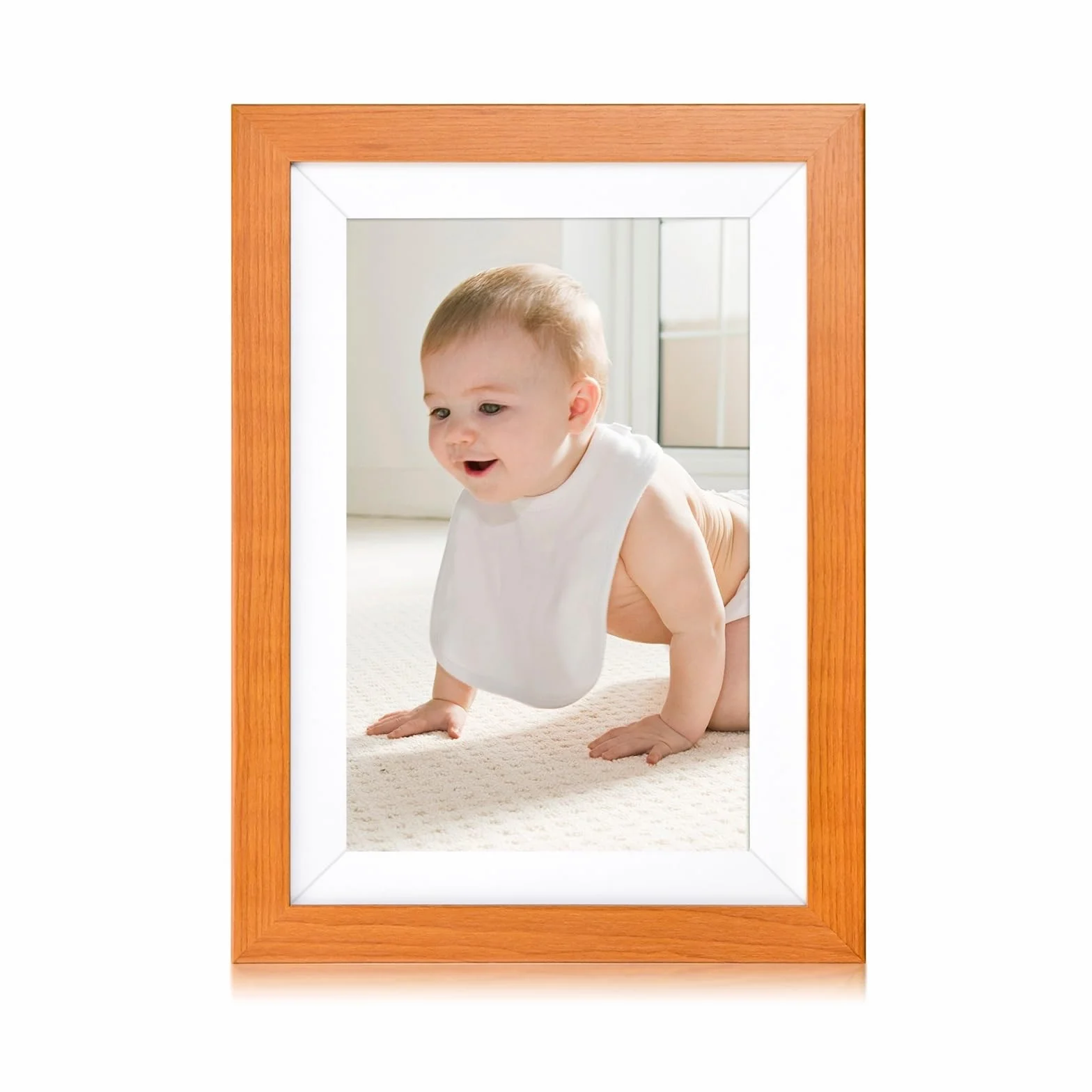 32G Album Ze Zdjęciami Wifi Cloud Art Display Video Holder Zdjęcie 10,1 Cala Niestandardowa Drewniana Cyfrowa Ramka Na Zdjęcia WyjąTkowe WrażEnia Wizualne(Brown)