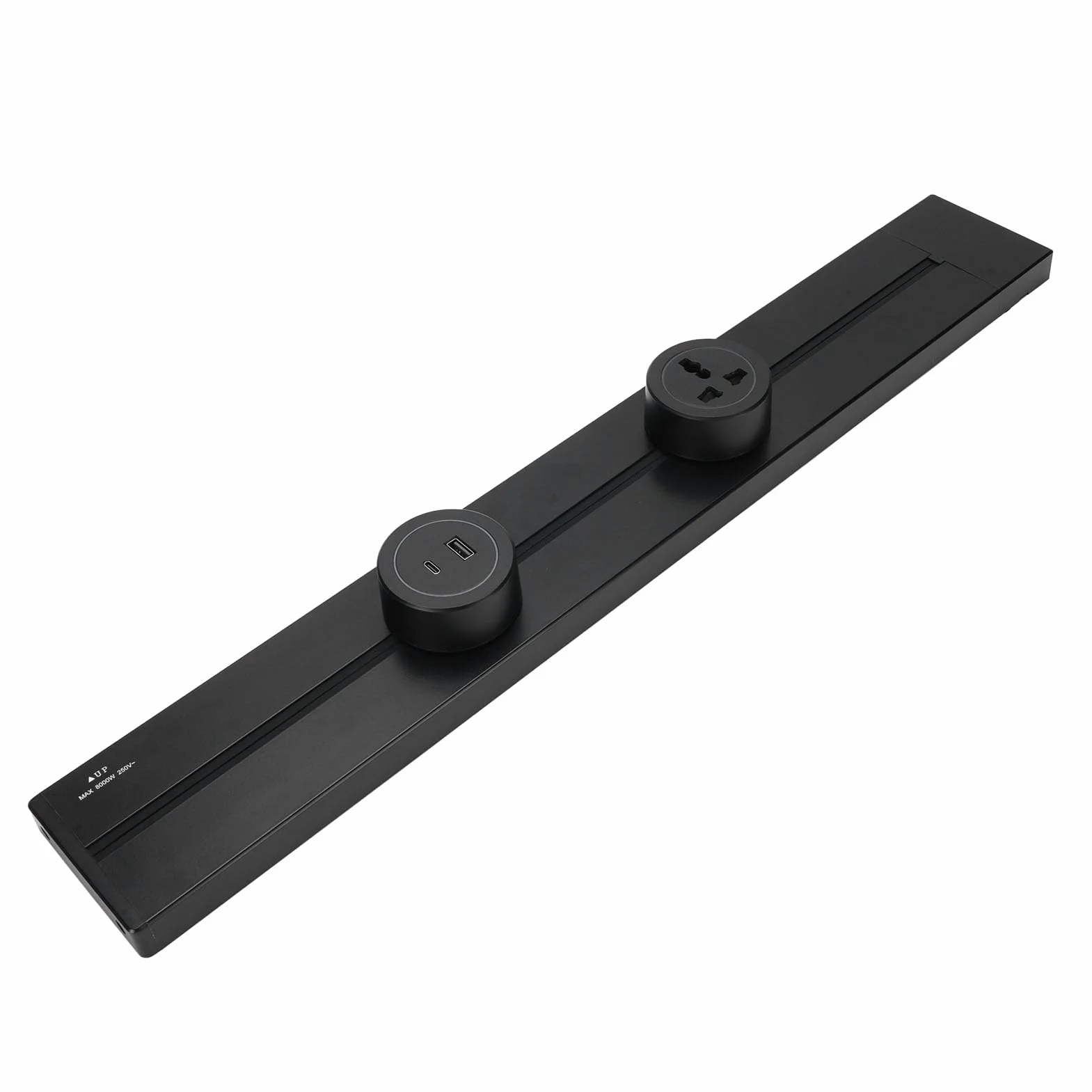 Generic Nowoczesna Listwa Zasilająca ze Stopu Aluminium do Montażu na ścianie Szyna Gniazdowa 8000 W do Domu Biurowego, Wodoodporna Listwa Zasilająca IP20 o Dużej Mocy (2 gniazda uniwersalne 13A