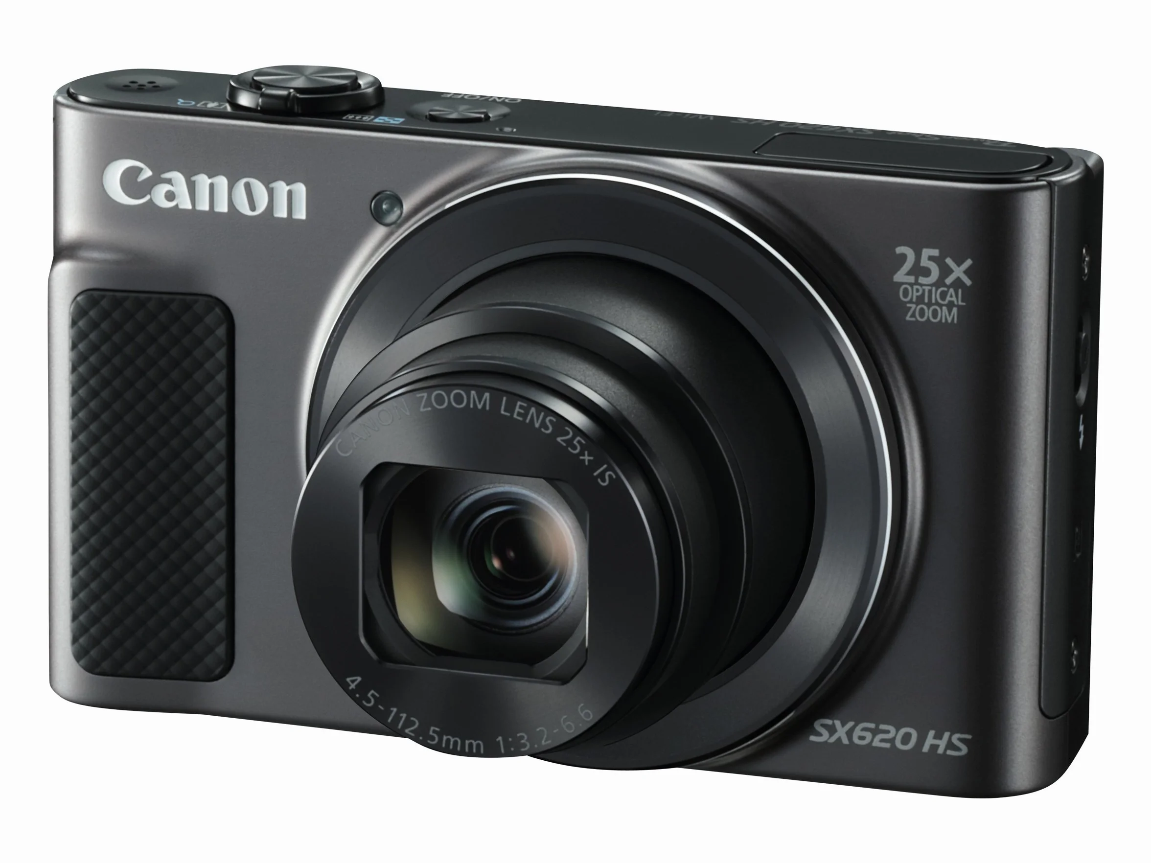 Canon PowerShot SX620 HS aparat cyfrowy (20,2 MP, 25-krotny zoom optyczny, 50-krotny zoomPlus, wyświetlacz 7,5 cm (3 cale), czujnik CMOS; DIGIC4+, optyczny stabilizator obrazu, Wi-Fi, NFC, HDMI), czarny