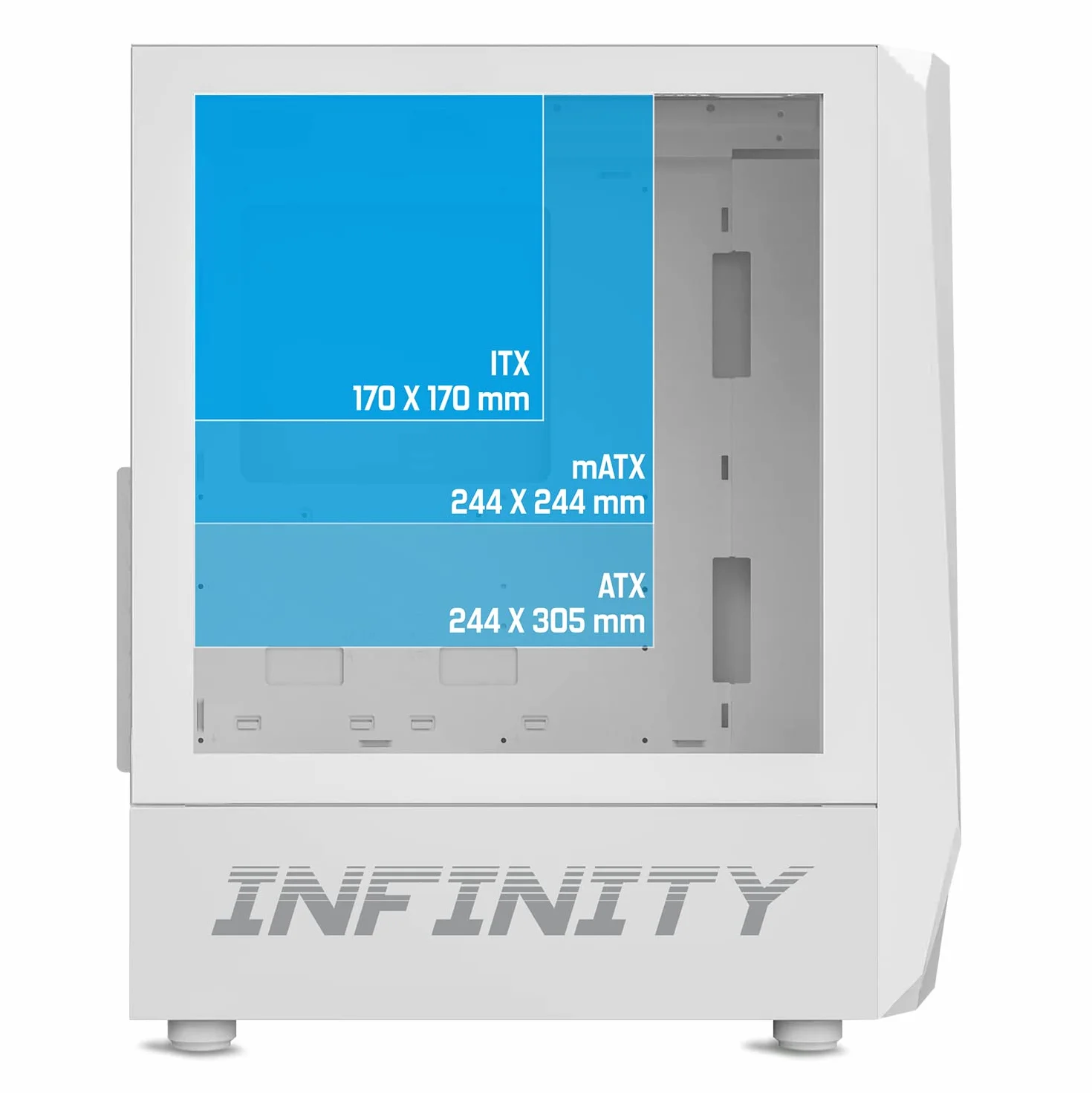 Spirit Of Gamer - Infinity Artic | Obudowa PC Gamer White RGB Medium ATX | Pusta wieża PC do gier ze ścianą boczną ze szkła hartowanego | Kompatybilny z ATX, mATX, ITX | 2 wentylatory PC 120 mm, w tym