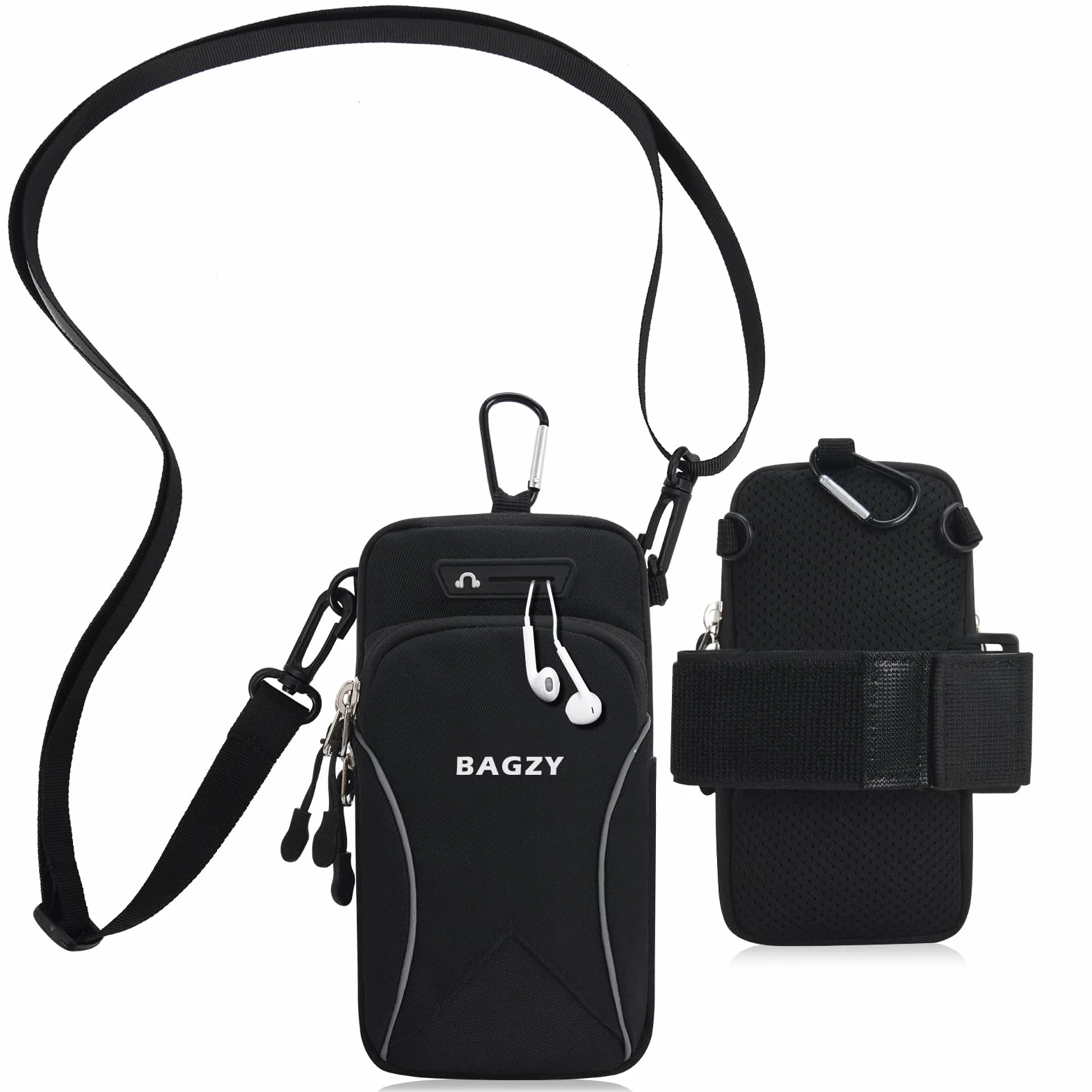 BAGZY Sportowa Nerka na Telefon do Biegania, 7,0 Cala Nerka na Ramię do Smartfona, Futerał na Telefon, Akcesoria do Fitnessu, Biegania, Jogi dla iPhone 15 Pro/14 Pro Max