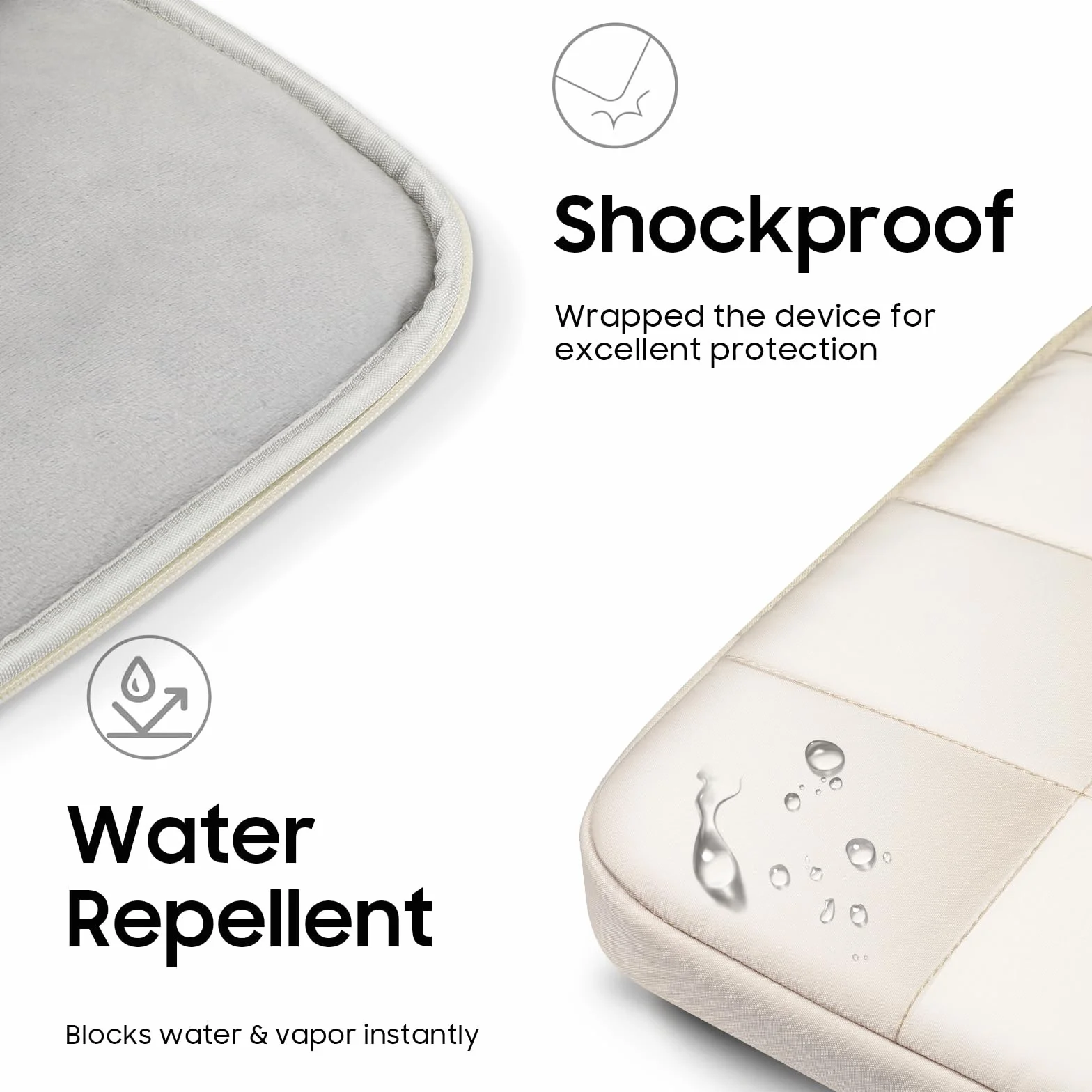 Fintie Pokrowiec kompatybilny z MacBook Air 13,6 cala M4 M3 M2 (2025-2022) A3240 A3113 A2681, ultracienka twarda osłona ochronna i torba na laptopa dla MacBook Air 13,6 cala M2 M3 M4 Chip, (Beżowy)