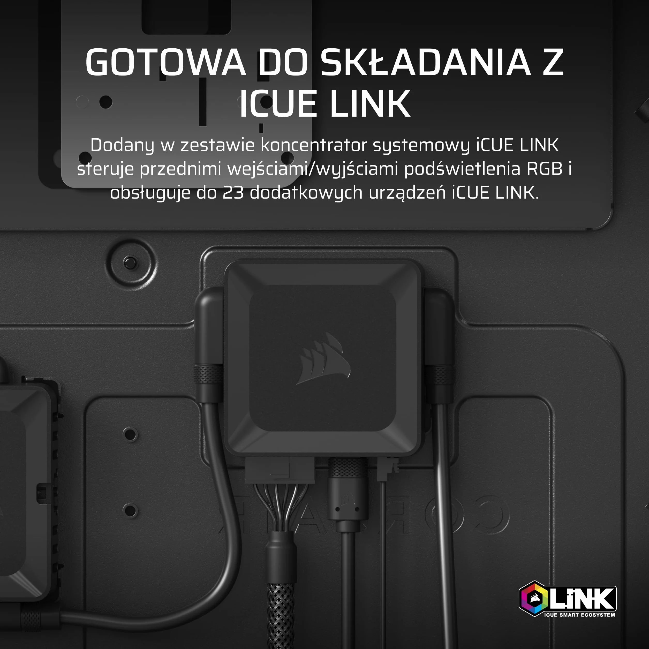 CORSAIR 9000D RGB AIRFLOW Super Full-Tower Obudowa Komputera – Przestronne Wnętrze – Mocowanie Wentylatorów InfiniRail™ – W Zestawie Koncentrator Systemowy iCUE LINK – Bez Wentylatorów – Czarny