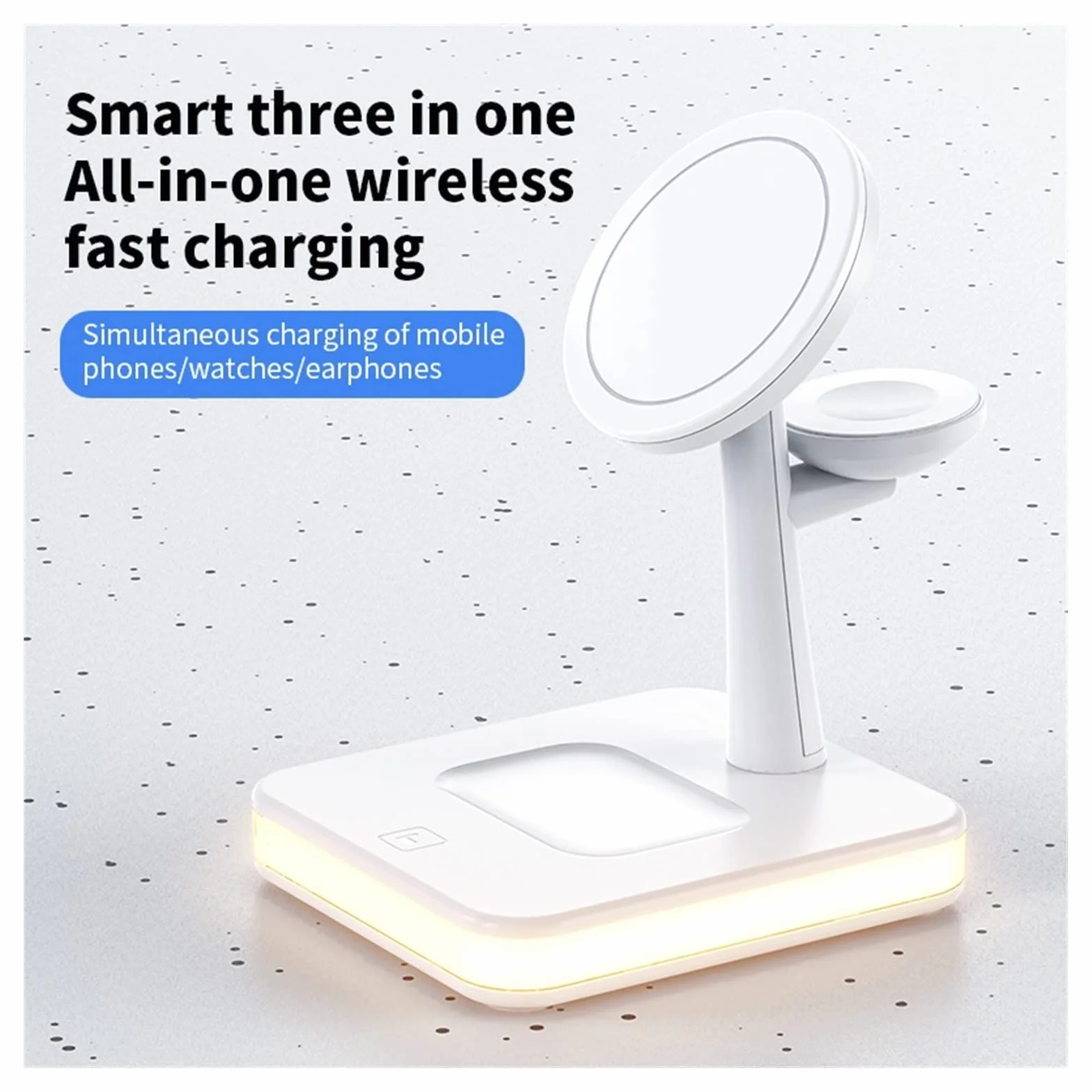 Ładowarka bezprzewodowa, Bezprzewodowa ładowarka magnetyczna 30 W 3 w 1 do telefonu Macsafe Oglądaj Słuchawki Stacja dokująca do szybkiego ładowania(3 In 1 with Plug-01)