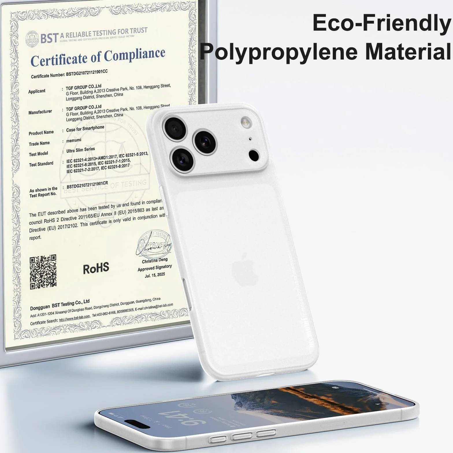 memumi Etui do iPhone 17 Pro, UltraCienka 0,3 mm i Lekka, Matowe Wykończenie [Antypoślizgowe, Odporne na Zarysowania] Kompatybilne z iPhone 17 Pro -Trans-biały