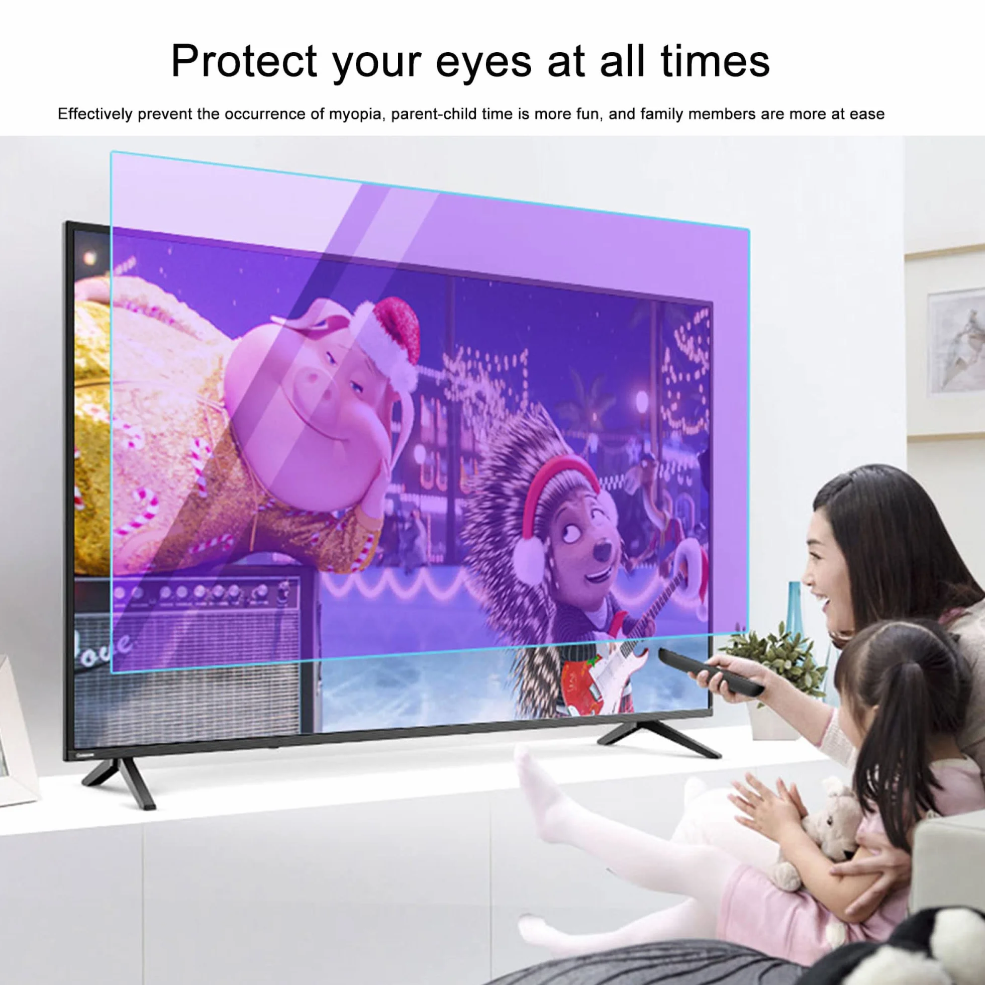 Osłona ekranu, Od AntiGlare AntiBlue Light AntiScratch Injury Folia zabezpieczająca wyświetlacz LCD, folia ochronna do telewizorów, LED, 4K OLED i QLED HDTV(39in 856x478mm)