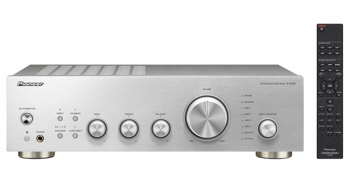 Pioneer A-40AE-S Wzmacniacz, Srebro, 2 x 60 W