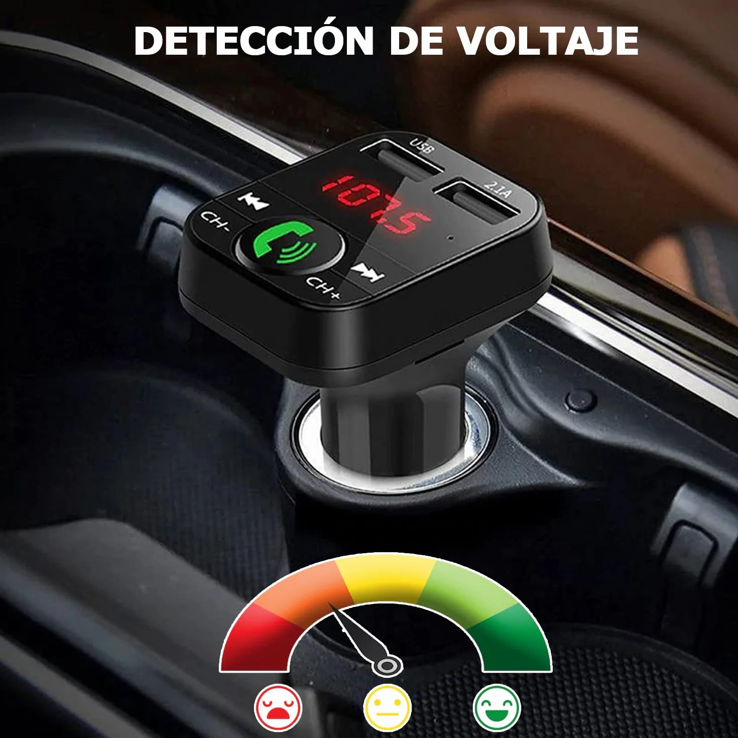 NK Bluetooth FM Transmitter Car Truck 12/24V zestaw głośnomówiący Bluetooth V5.0 EDR odbiornik FM adapter radiowy USB szybkie ładowanie 2.1A