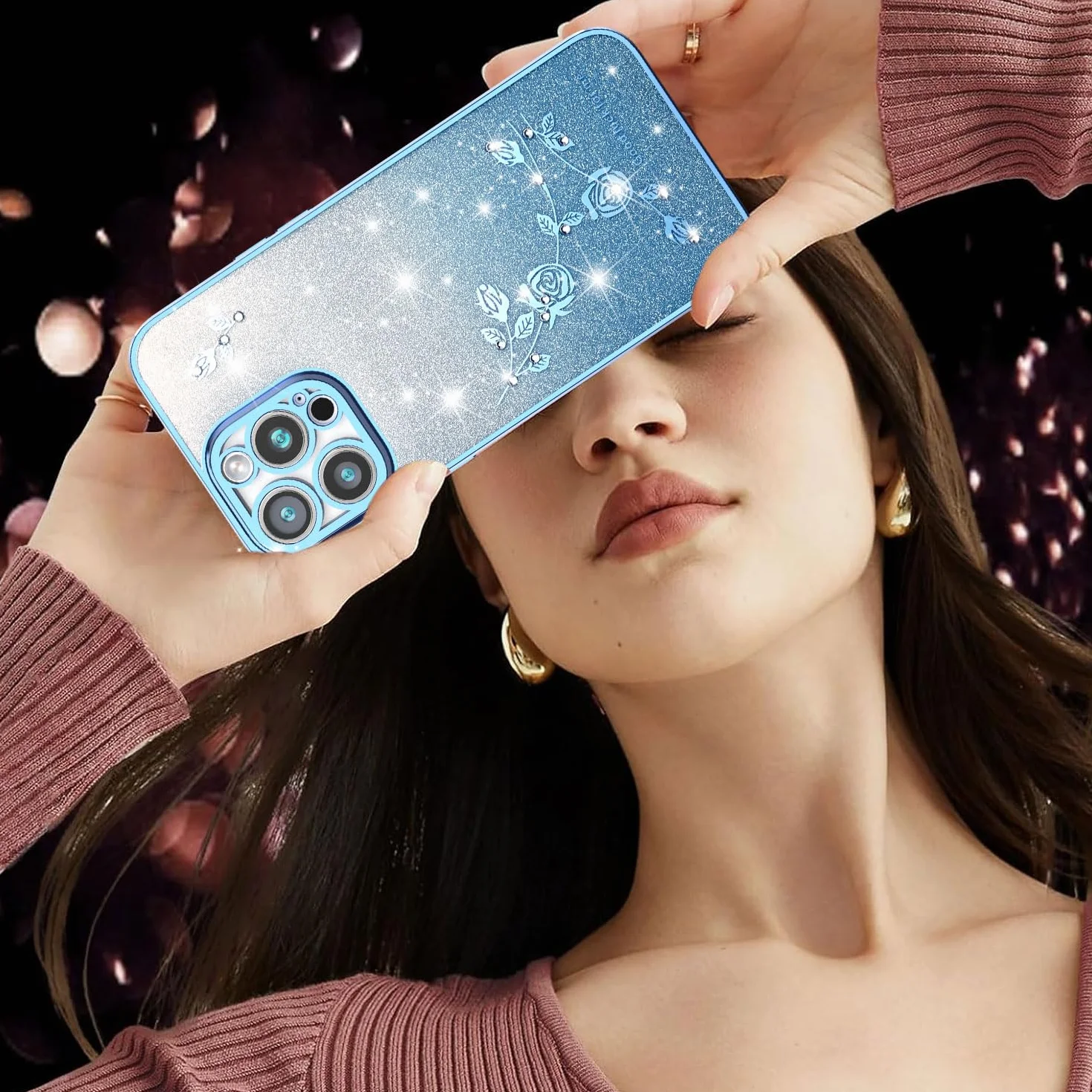 XINYEXIN Przezroczyste brokatowe etui do Xiaomi Redmi Note 11 4G / Redmi Note 11S 4G, dla kobiet i dziewcząt, błyszczące diamentowe etui na telefon, ultracienkie, cienkie, przenośne, odporne na