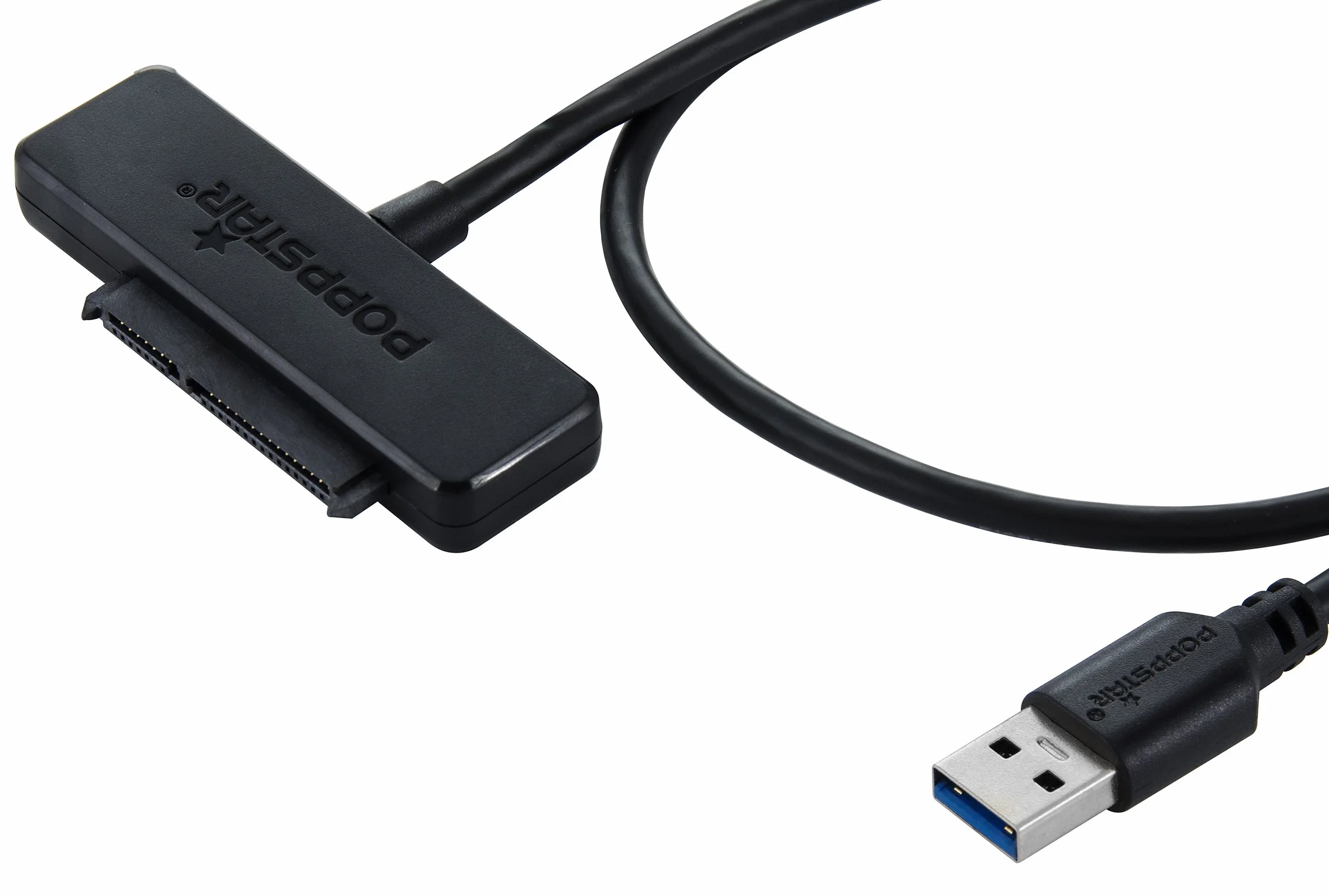 Poppstar adapter do dysku twardego (USB 3.1 Gen 1 typ A), kabel USB SATA do dysków zewnętrznych (SSD, HDD, 2,5 i 3,5 cala) do 5 Gb/s, obsługa UASP dł. kabla 1m (bez zasilacza)