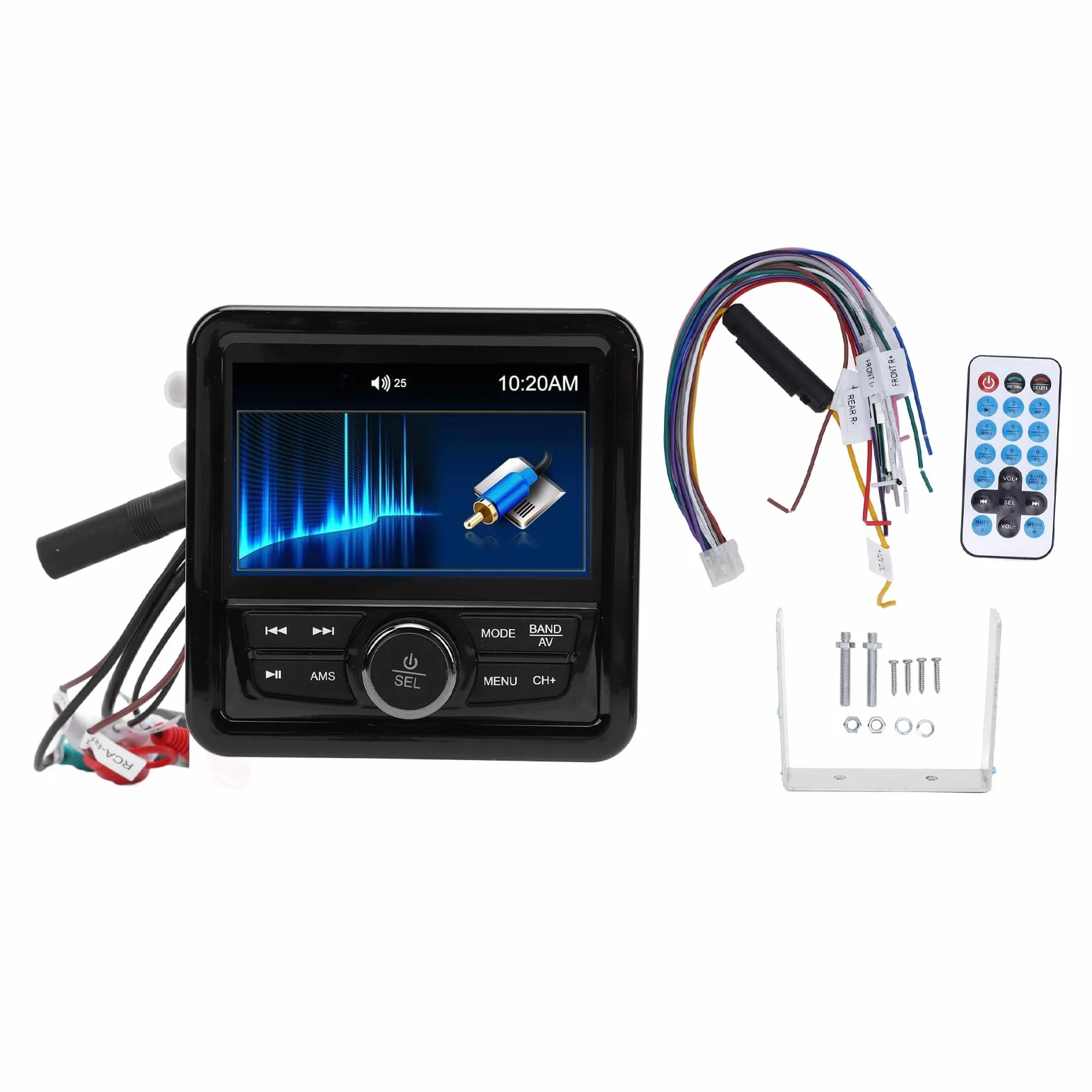 HEEPDD Odbiornik Radiowy FM dla łodzi, Nowoczesny Morski Wskaźnik Stereo z Odtwarzaniem USB dla łodzi Ciężarowych, Czysty Dźwięk Pasmo Przenoszenia od 20 Hz do 20 KHz Wodoodporna Konstrukcja Pasuje do