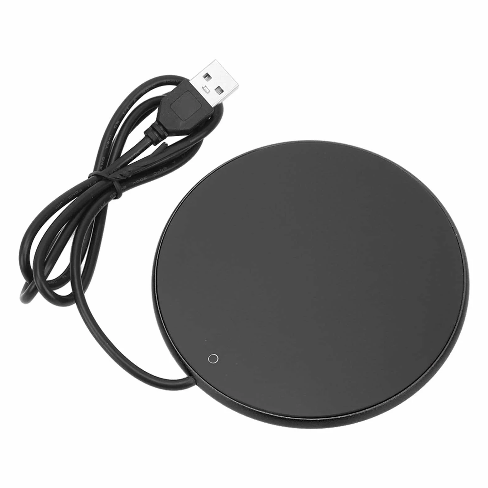 Podgrzewacz do Kubków USB Biurkowy z Inteligentnym Przełącznikiem Dotykowym, Stała Temperatura, Ø10,3 Cm, Czarny