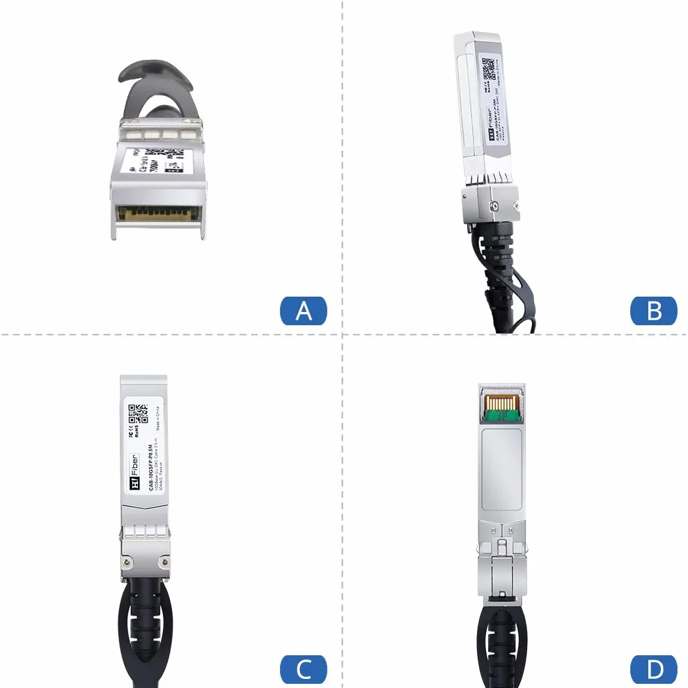 H!Fiber.com Twinax SFP+ 10GBase-CU 10GBase-CU Pasywny miedziany kabel DAC SFP+ do Cisco SFP-H10GB-CU1M, Ubiquiti, Supermicro, Netgear, Mikrotik i innych otwartych przełączników