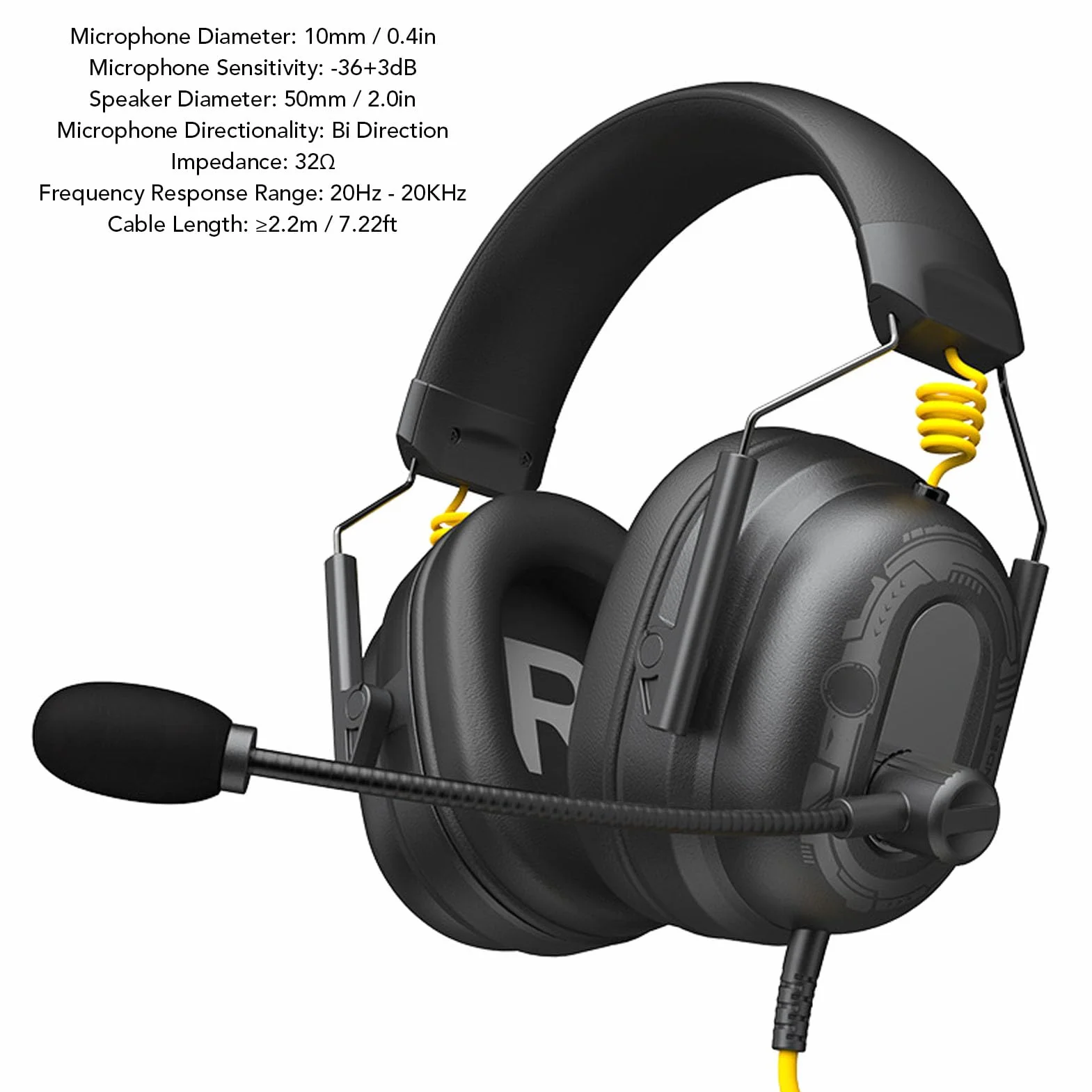 So mic G936 Ultra przewodowy zestaw słuchawkowy USB do gier, dźwięk przestrzenny HiFi 7.1, mikrofon z redukcją szumów, lekki nausznik, czarny, długi kabel, niestandardowe oprogramowanie