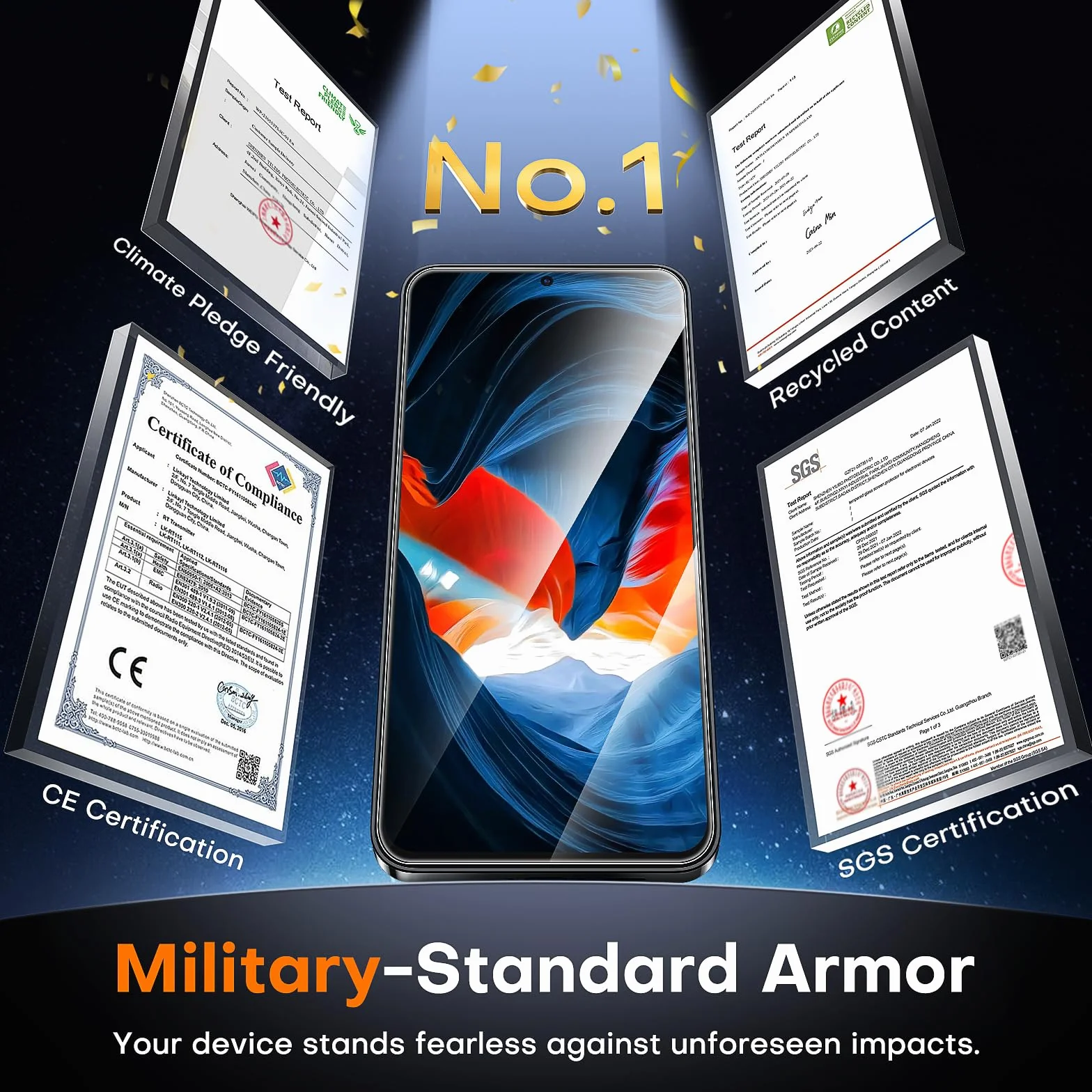 L__PLACEHOLDER_BRAND_10__ K [3 sztuki] do Samsung Galaxy S24 FE osłona ekranu ze szkła hartowanego + ramka do montażu na kurz [100% odblokowanie odcisków palców] Mil-Grade Drop Proof 0 Bubbles folia