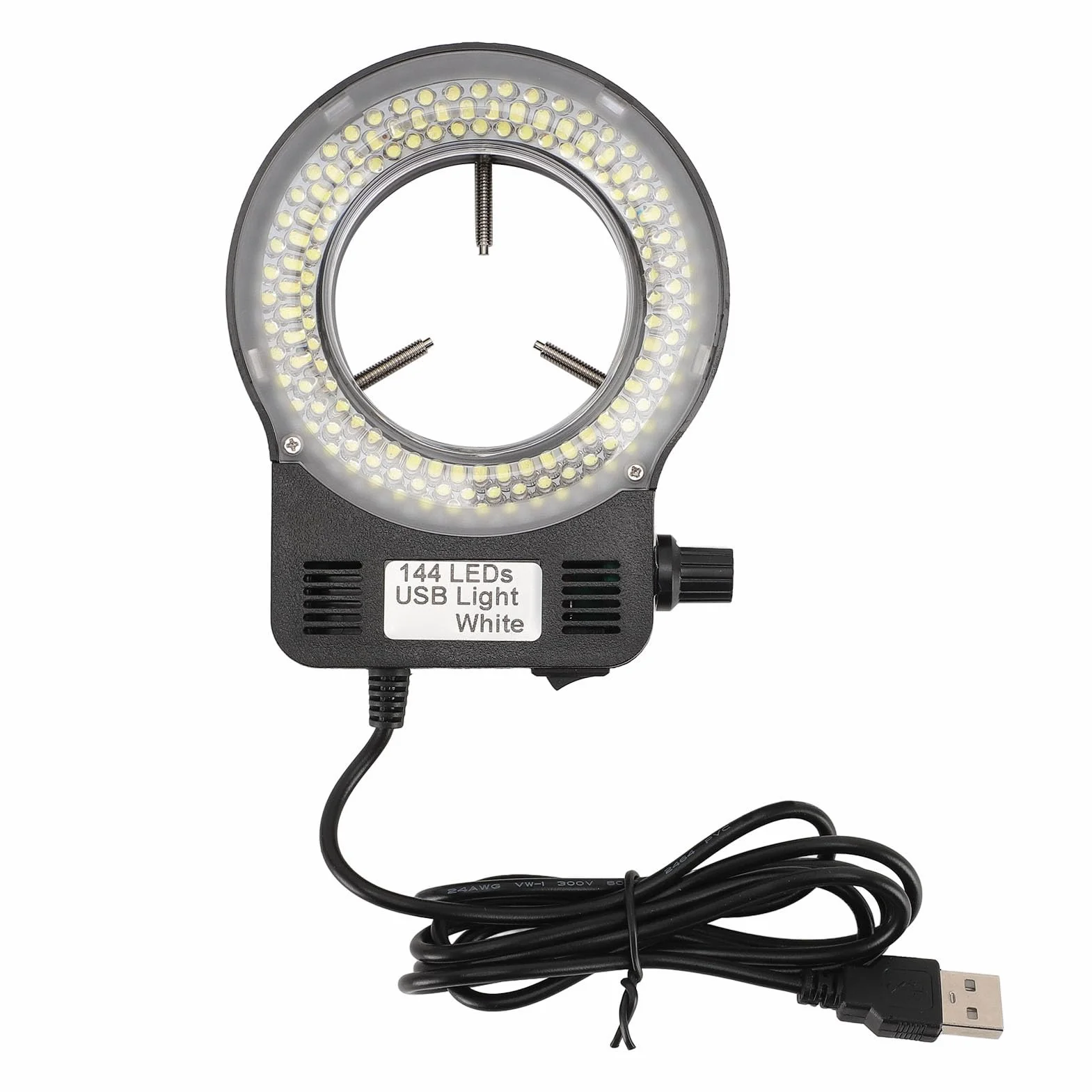 Jasna Lampa Mikroskopowa LED, Regulowana jasność, Długi Kabel USB, Kompatybilna średnica Obiektywu, Wszechstronne Zastosowanie, z przezroczystą osłoną, do Różnych Mikroskopów
