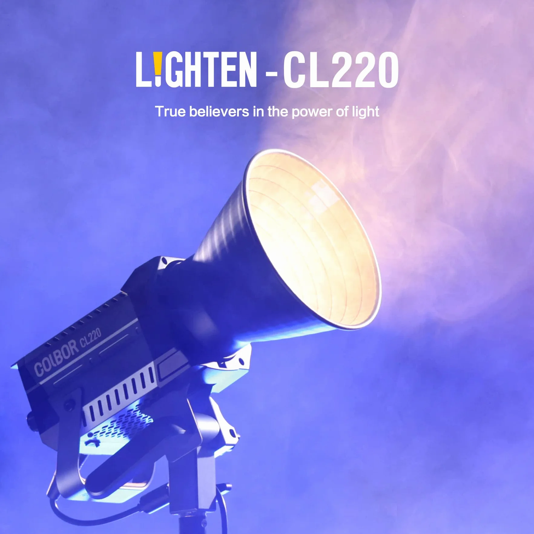COLBOR CL220 Pro COB LED lampa wideo 220W 2700-6500K CRI96+ sterowanie aplikacją mocowanie Bowens wspierająca bezgłośną pracę i lekką wagę