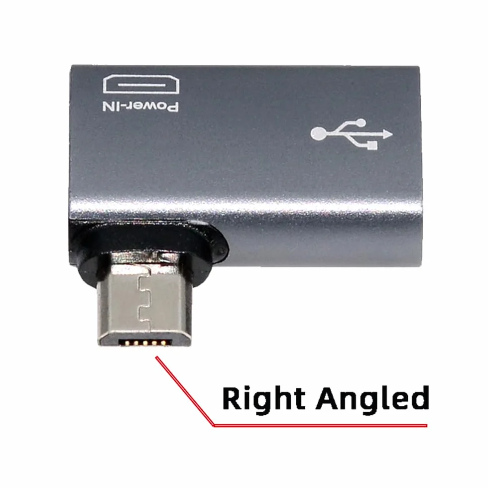 Micro USB 2.0 na typ A żeński adapter hosta OTG 90 stopni kąt prosty z zasilaniem USB do telefonu tabletu