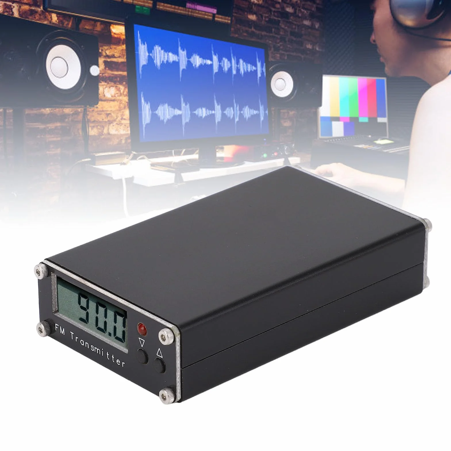 Nadajnik FM, Ministacja Radiowa Stereo, Nadajnik Audycji FM, Częstotliwości Stereo 320, Zasięg 0,5 W, 2 Km, Regulacja 76-108 MHz z funkcją Pamięci, do Nadajników-odbiorników