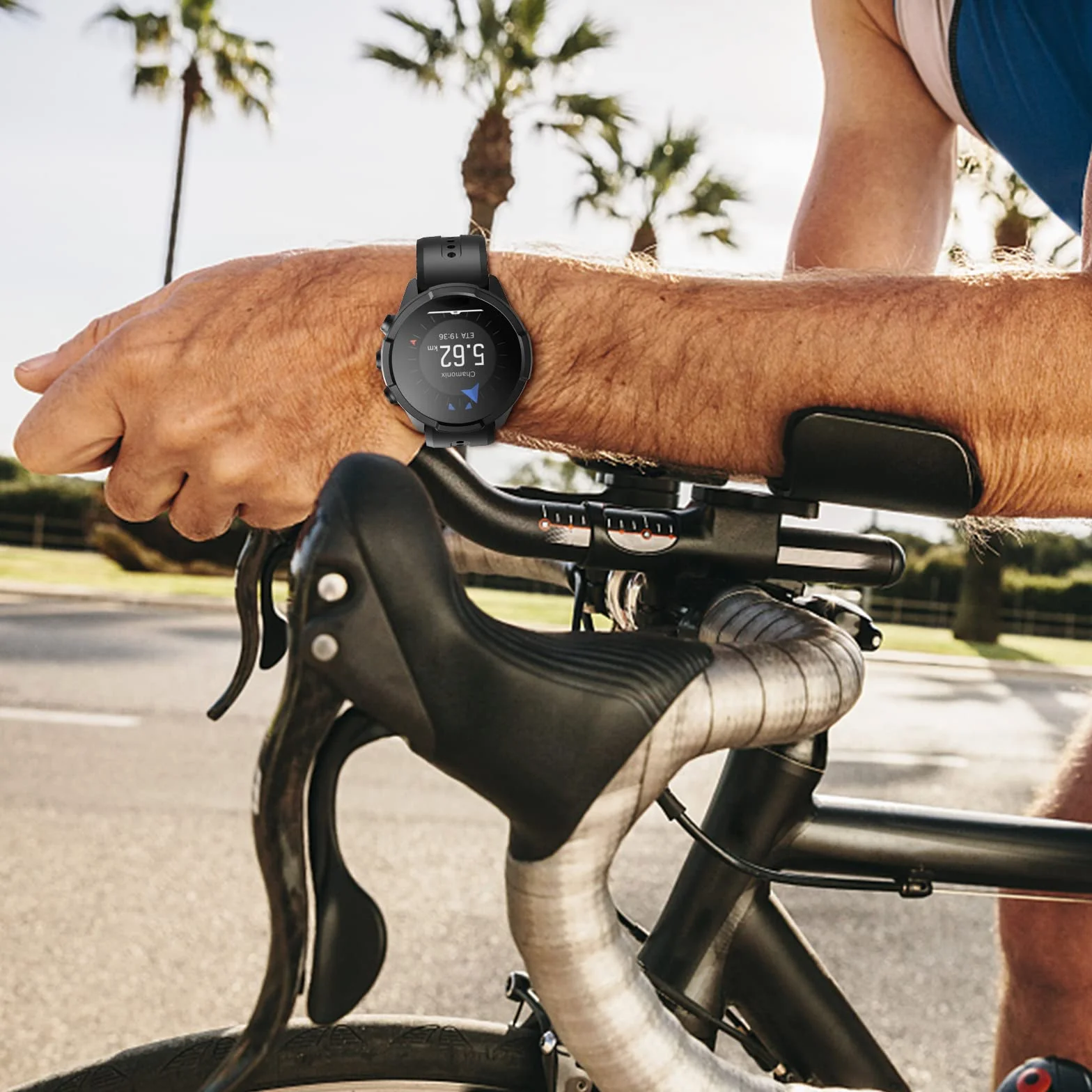 Bransoletka 24 mm, kompatybilna z Suunto 9 / Suunto 9 Baro, silikonowa, sportowa bransoletka zamienna do Suunto 7 / Suunto D5 / Spartan Sport Wrist HR z metalowym zatrzaskiem i pierścieniem