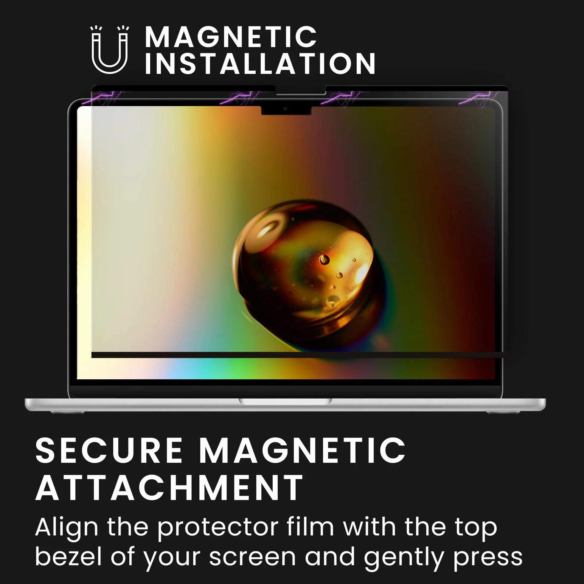 kwmobile Folia prywatności kompatybilna z Apple MacBook Air 15 M5 2026 A3448 – magnetyczny filtr prywatności – filtr antyszpiegowski