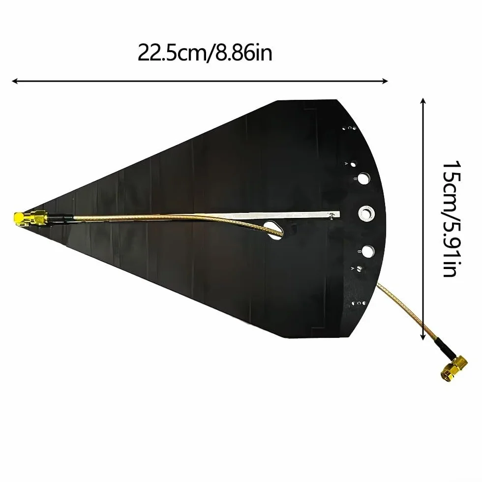 Antena szerokopasmowa Ultra Log Periodic SL10 50-6000 MHz antena HF 7dBi VSWR ≤2 do rozpoznawania radiowego, stacja bazowa, antena testowa (antena)