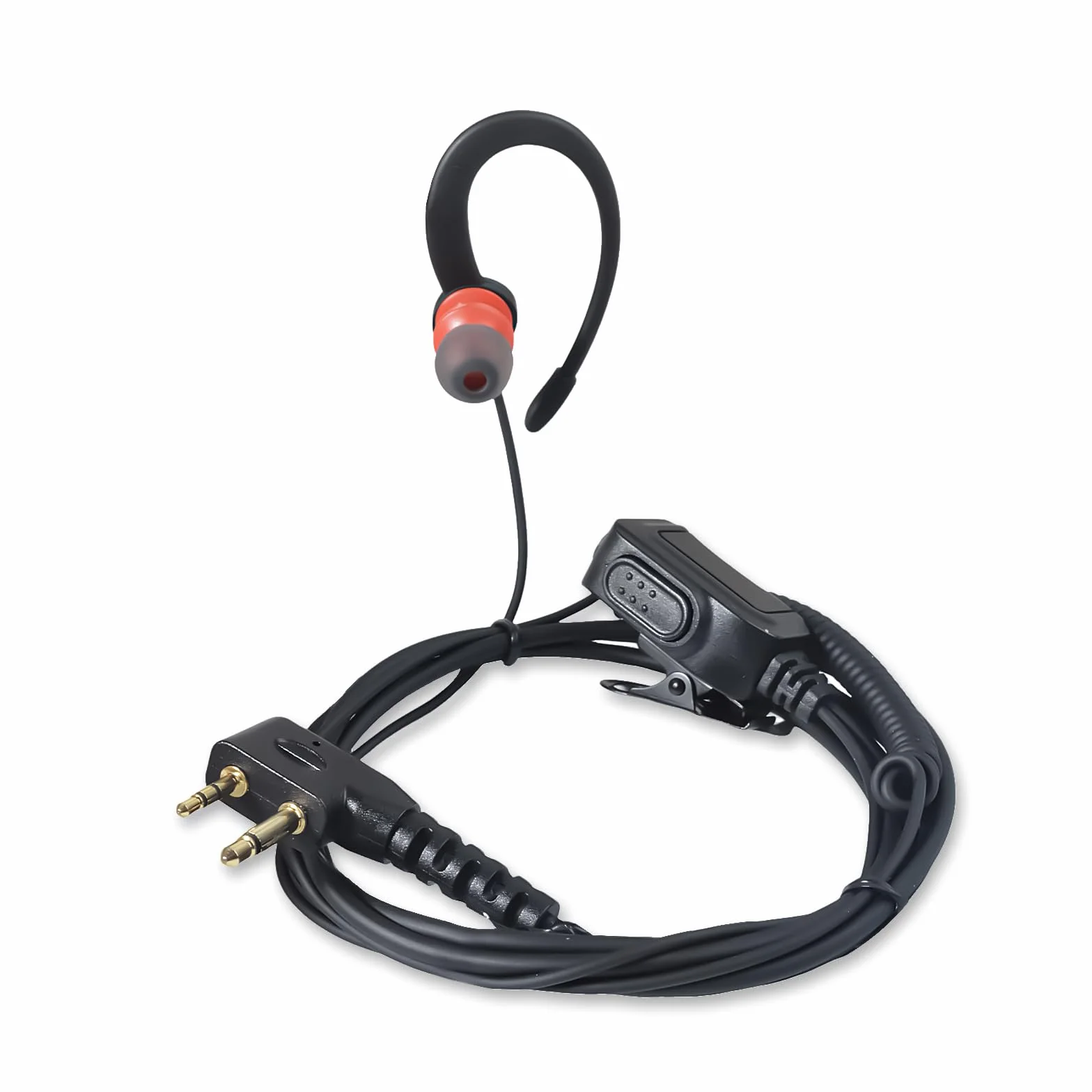 HYS Zestaw słuchawkowy | zestaw słuchawkowy PTT w kształcie G | 2-biegunowy do radiotelefonów | kompatybilny z Midland G7 pro G8 G9 Pro M24 Plus M48 M99 G6 XT G7 XTR Alan HP450