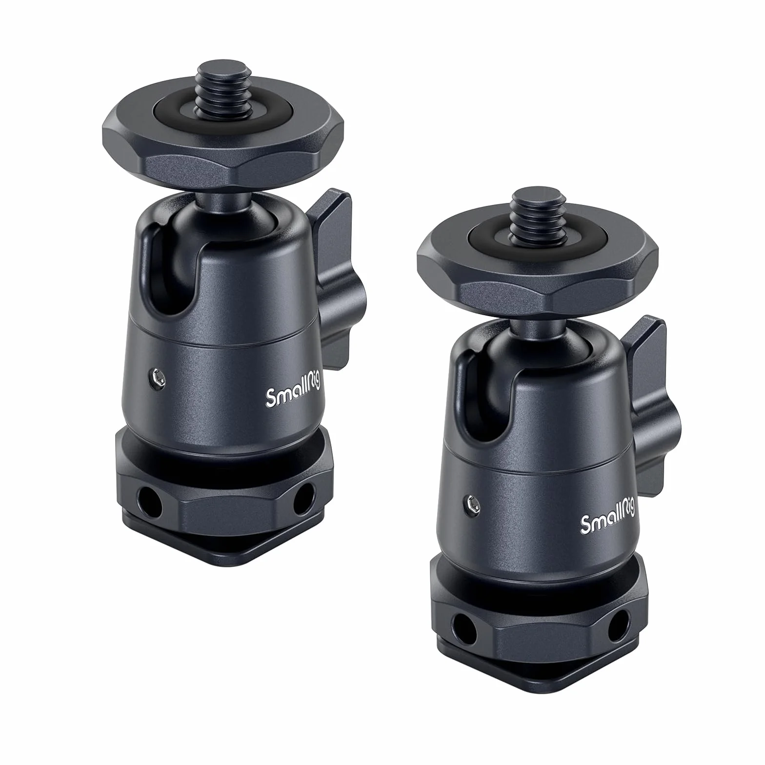 SMALLRIG mini Ball Head Minigłowica Kulowa (2 sztuki) ze śrubą 1/4" i Zdejmowanym Uchwytem na Stopkę, Aluminiowa Głowica Statywu Obracana o 360 Stopni do Statywów, maks. Obciążenie 1,5kg - 2948B