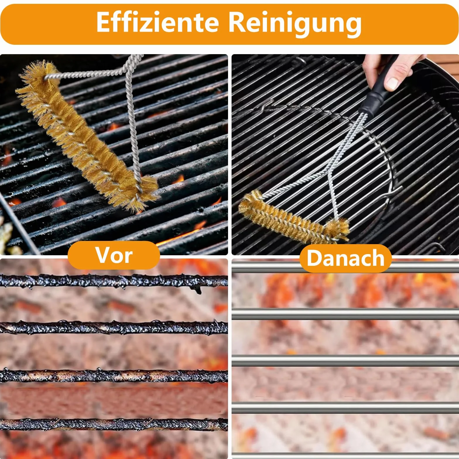 3 sztuki mosiężnych szczotek do grilla żeliwnego, szczotka do grilla 2 w 1, mosiądz ze stali nierdzewnej, szczotka do czyszczenia z mosiądzu, szczotka do czyszczenia grilla gazowego, grilla na węgiel