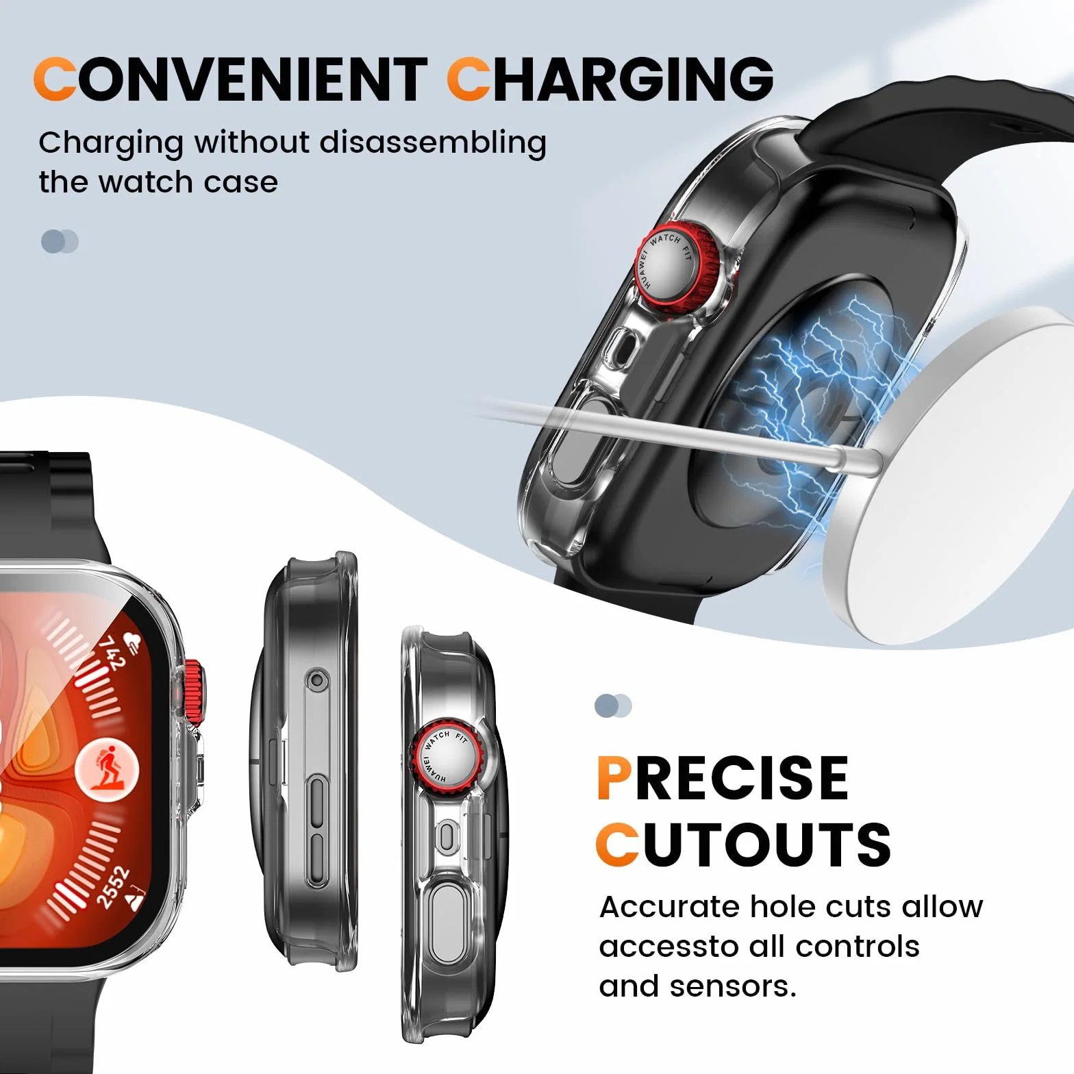 [3 sztuki] Etui Kamita kompatybilne z HUAWEI Watch Fit 4 Pro, twardy PC zderzak ze szkłem hartowanym, odporne na wstrząsy etui ochronne do Huawei Fit4 Pro (jasne*3)