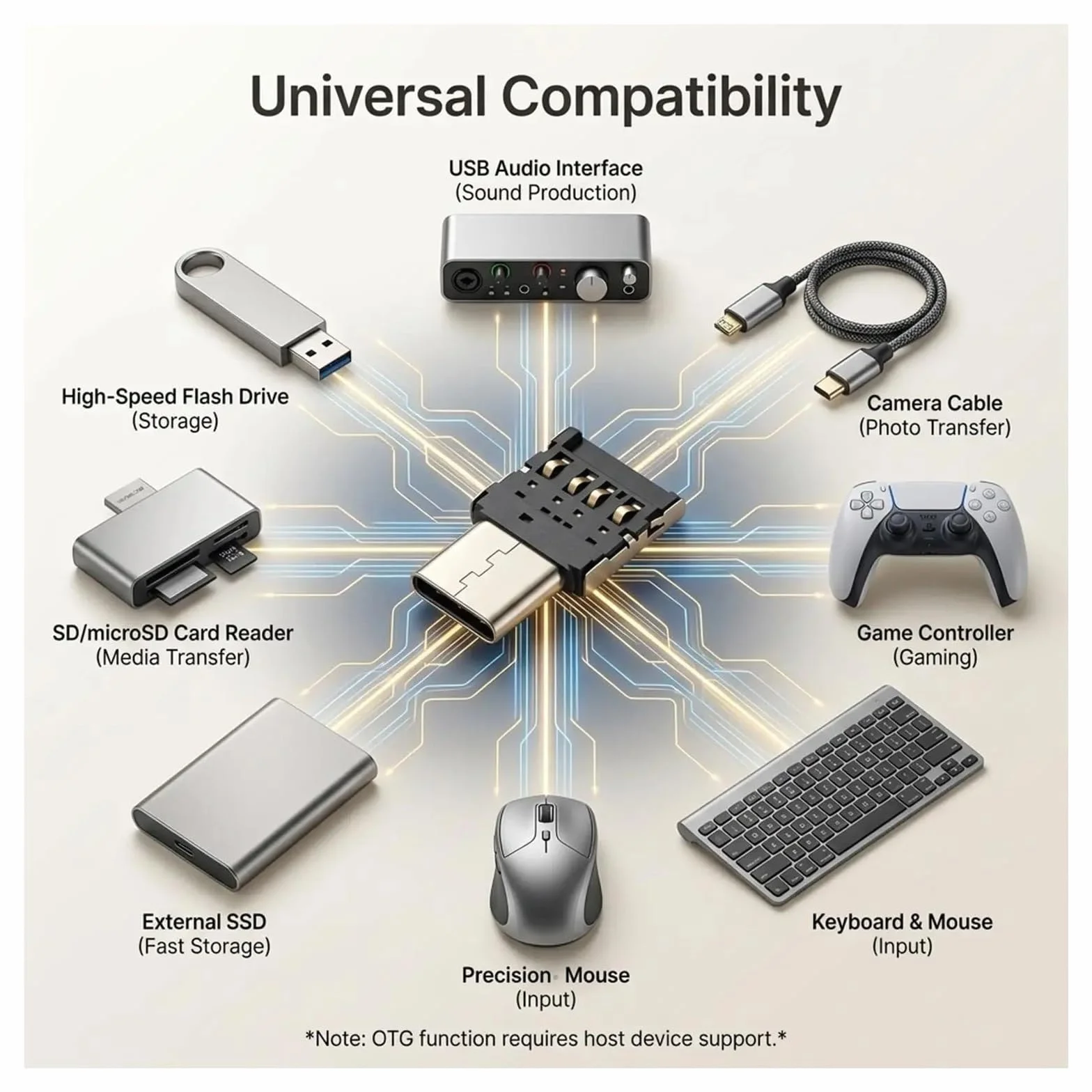 Adapter USB-C męski na USB 2.0 żeński OTG 1-20 szt. (3 szt.)