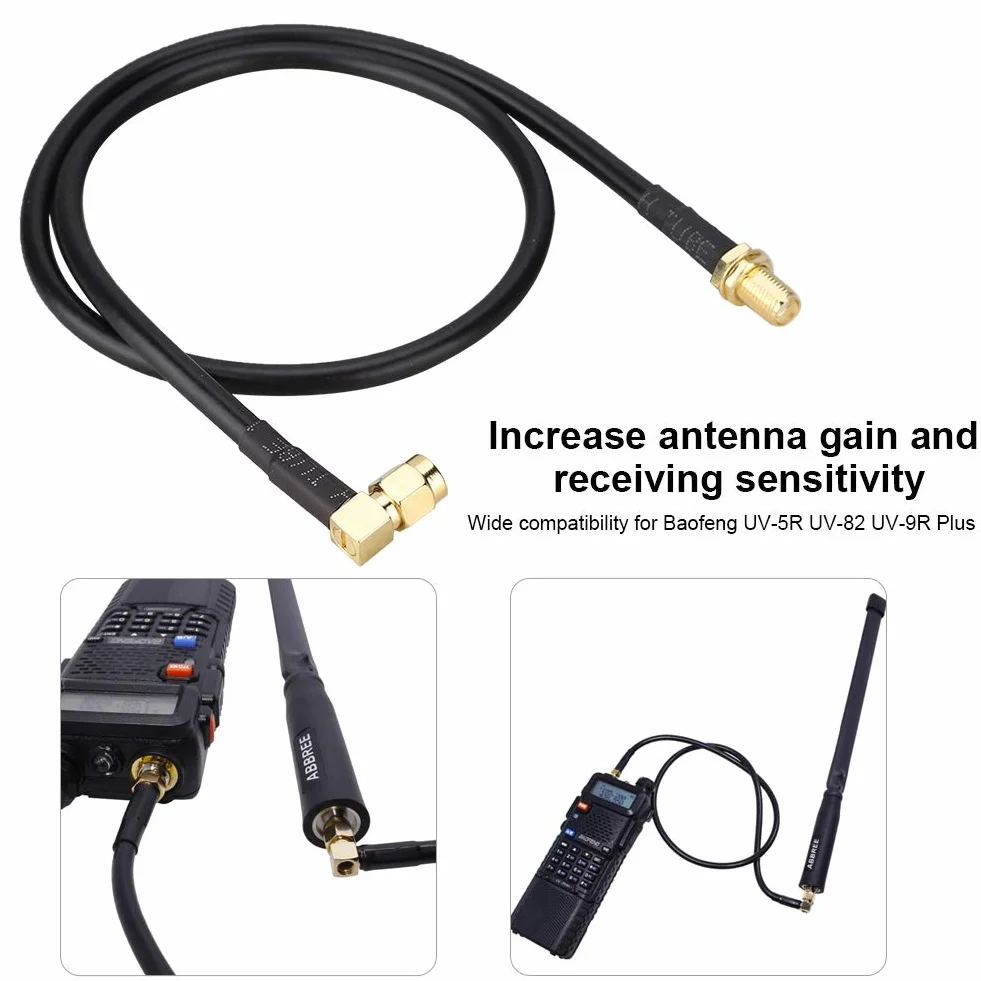 Kabel do Przenoszenia Radia, Koncentryczny Uv9R, Przedłużenie Anteny Uv5R, Sma żeński na Sma Męski Kabel Przedłużający antenę do Uv-5R Uv-82 Uv-9R Plus Walkie