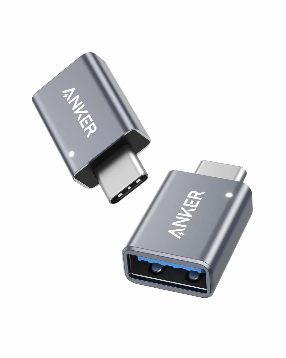 Adapter USB C Anker (2 sztuki), adapter USB C do USB, szybki transfer danych dla MacBook Pro 2020, iPad Pro 2020, Samsung Notebook 9, Dell XPS i innych urządzeń z portem typu C