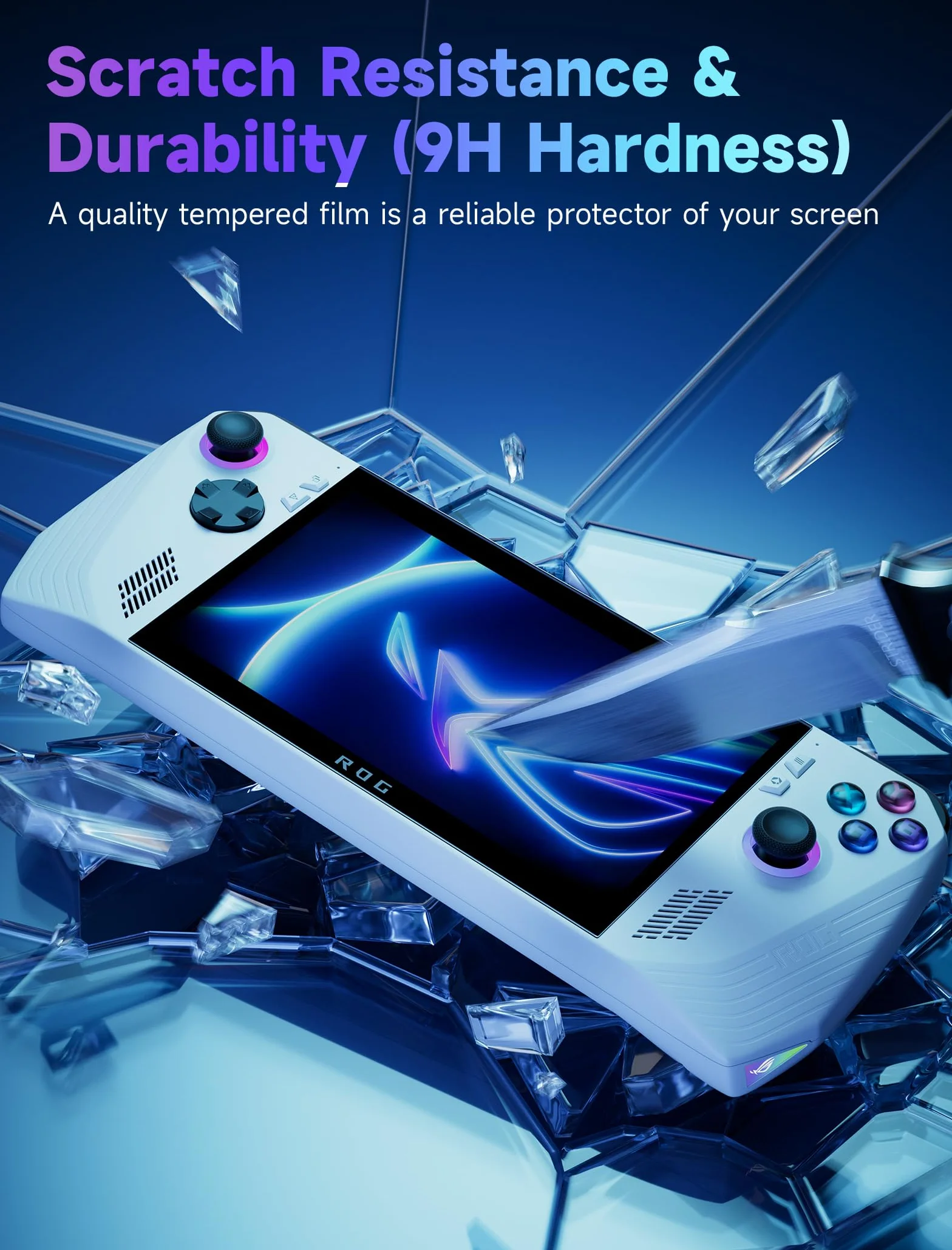 JSAUX Antyodblaskowa Folia Ochronna na Ekran Kompatybilny z ROG Xbox Ally/ROG Xbox Ally X (2025)/ROG Ally 2 Aztuki, Matowe Azkło Hartowane o Twardości 9H z Ramką Prowadzącą, 7" Odporna na Zarysowania