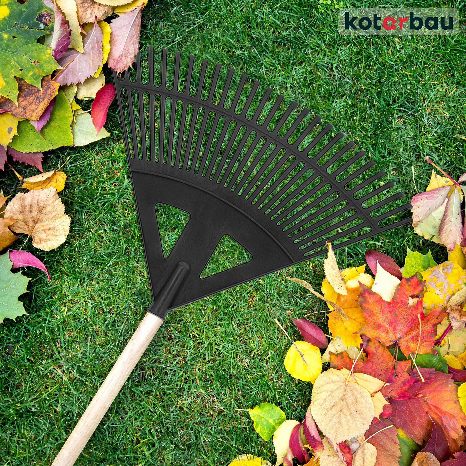 KOTARBAU® Grabie Wachlarzowe - 58 CM - Grabie do Liści Trawy - Plastikowe