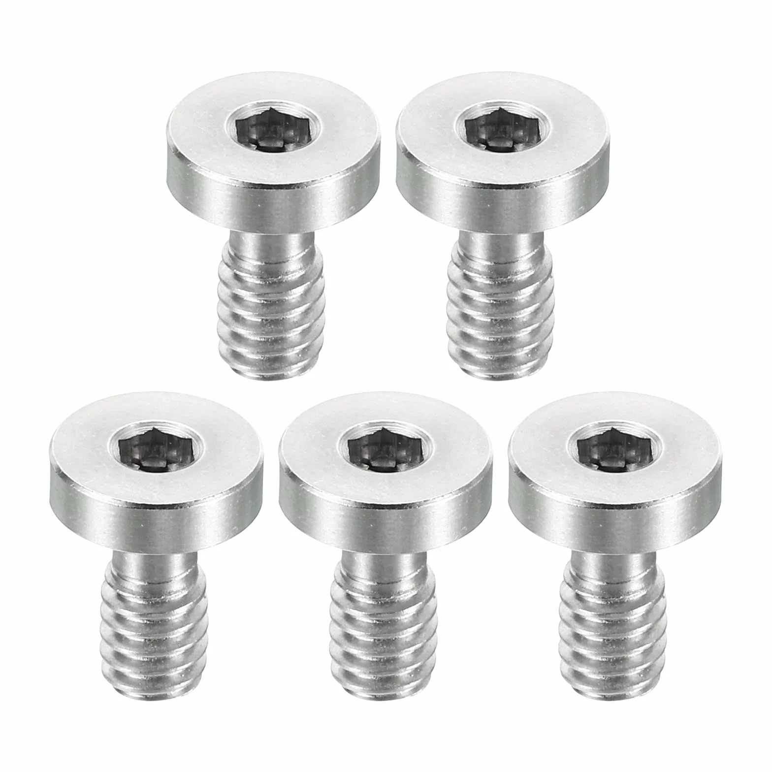 PATIKIL 1/4"-20 Gwint 16 mm Długość Aparatu Szybkie zwalnianie Śruba Statyw, 5 sztuk Śruby z gniazdem sześciokątnym ze stali nierdzewnej do akcesoriów do aparatu DSLR, srebrny