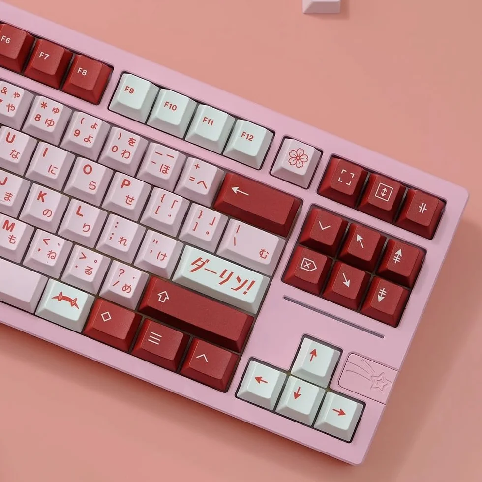 Darling 02 różowa nasadka klawiszy, japońskie anime Cherry Profile Keycap do klawiatury mechanicznej