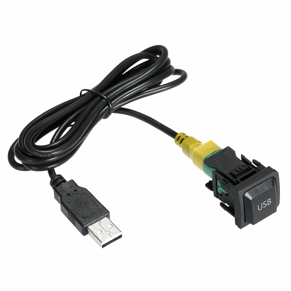 Shkalacar Adapter USB audio 130 cm, samochodowy odtwarzacz audio, kabel radiowy, kompatybilny z VW