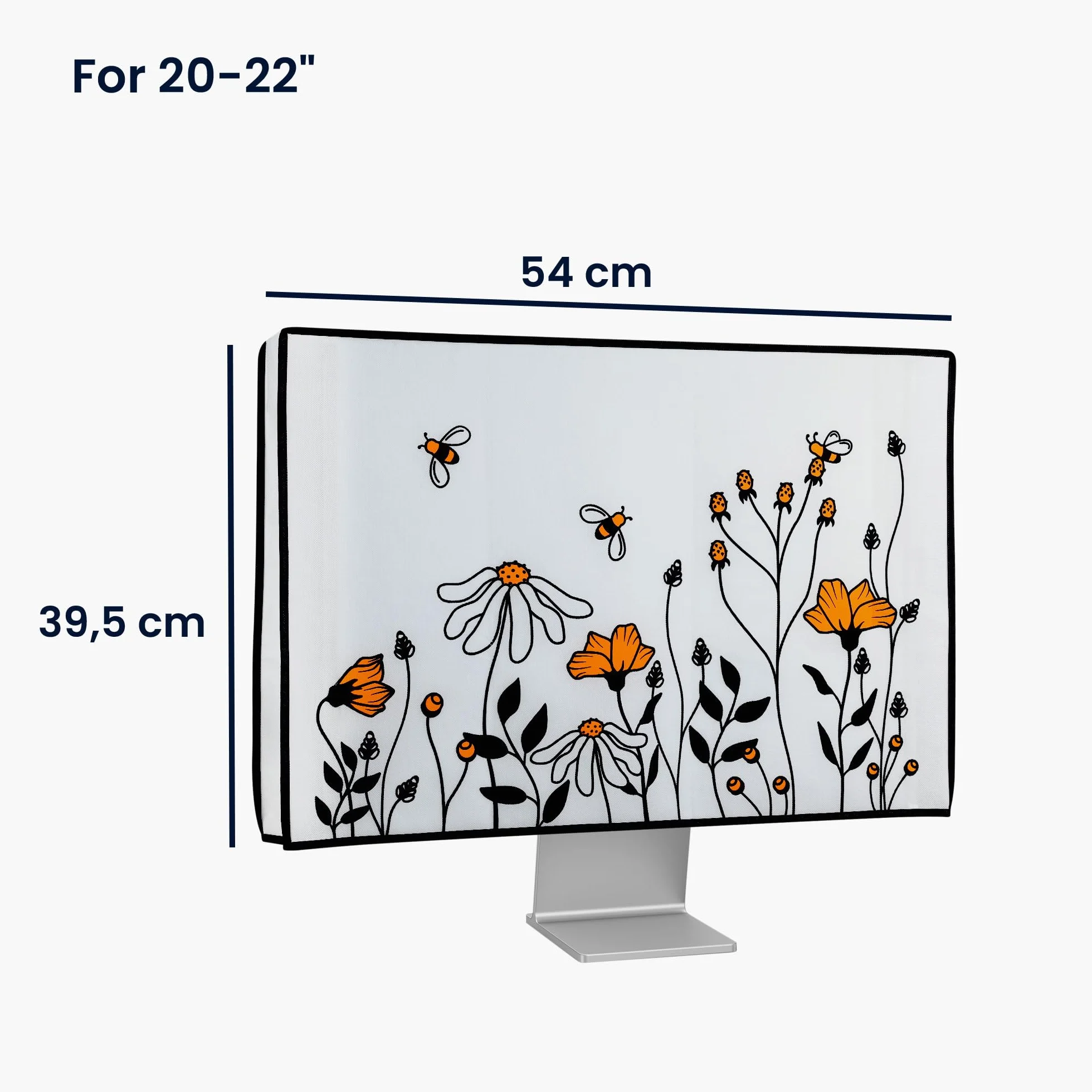Osłona ekranu komputera 20-22" czarno-pomarańczowo-biała kwmobile