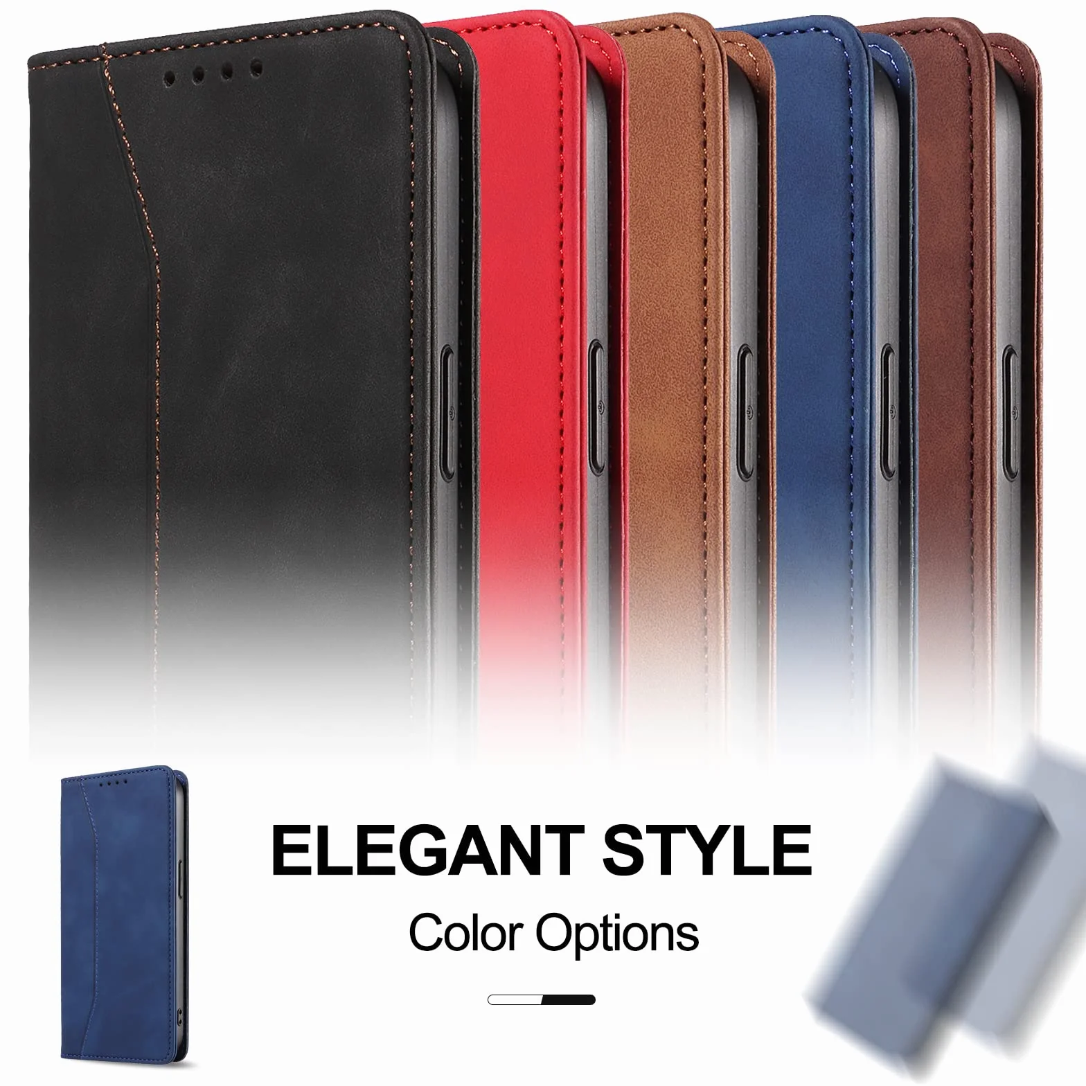 etui na Samsung Galaxy A31, premium etui typu flip case z PU skóry, klappbare sztywna osłona z [przegrodami na karty], etui portfelowe na Samsung A31 (Niebieski)