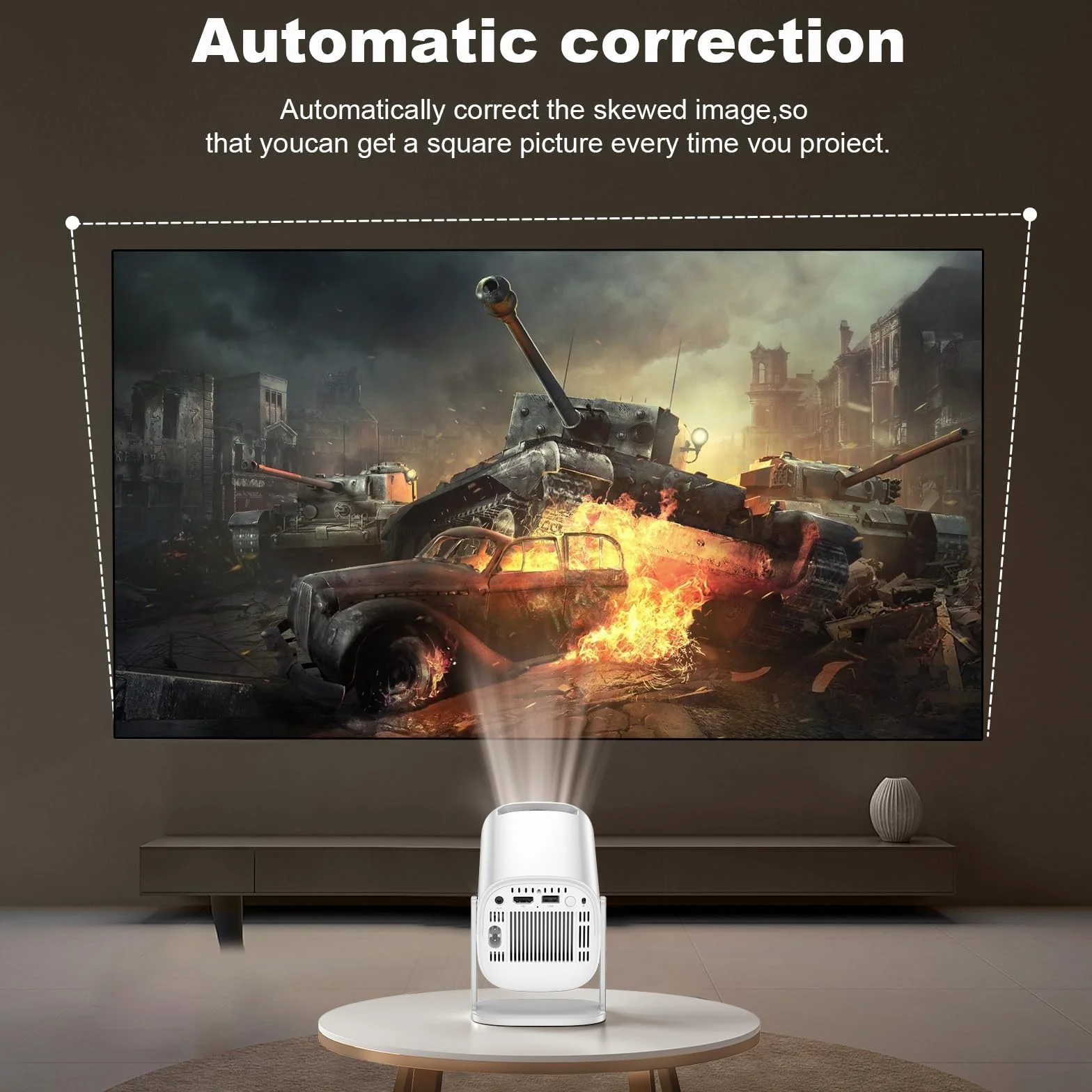 Nowa konsola do gier retro P30 z projektorem, przenośny projektor 4K HD z ponad 36 000 grami, Plug and Play, do gier wideo, inteligentny projektor z bezprzewodowymi kontrolerami 2,4 g, Android TV 11.0