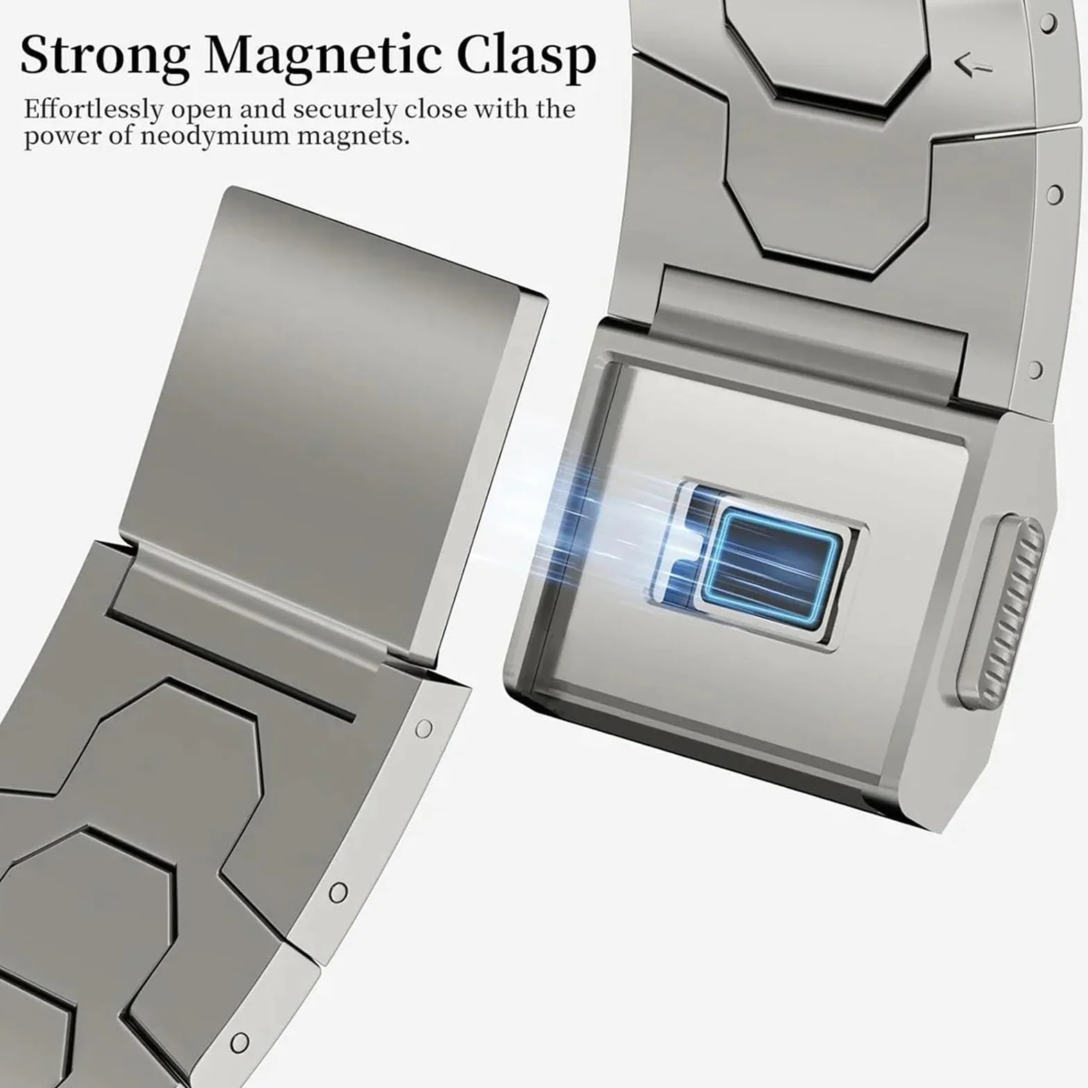 Magnetyczne zapięcie pasek ze stali nierdzewnej do Samsung Galaxy Watch 7 Ultra 47 mm luksusowa metalowa opaska na nadgarstek do Galaxy Watch Ultra paski do zegarków
